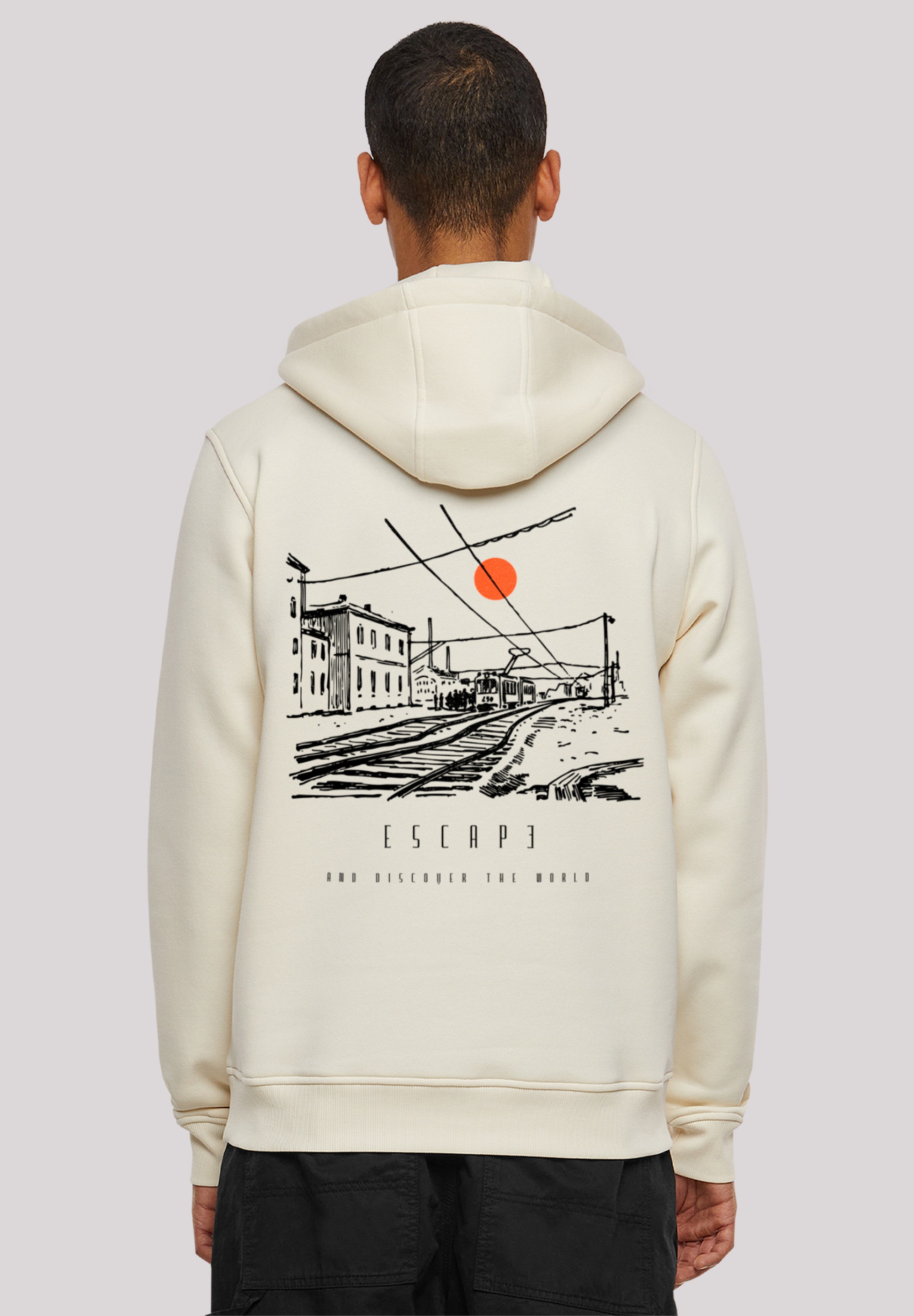 F4NT4STIC Kapuzenpullover "Escape Discover the World Town Train Station", P günstig online kaufen