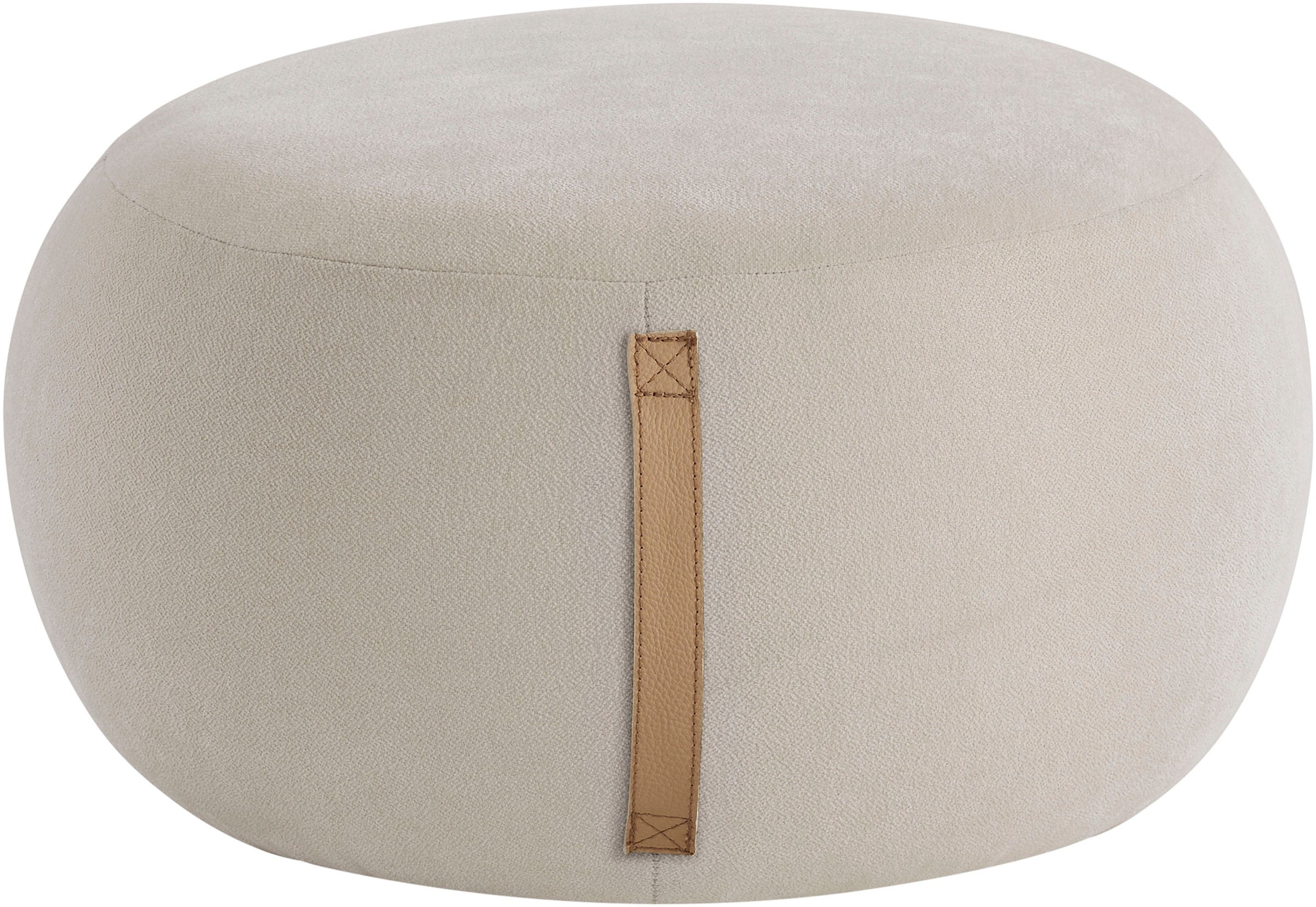 s.Oliver Hocker », moderner Designhocker mit Lederriemen, handgefertigt, softes Design« hochwertig, zum Wohlfühlen in Luxus-Microfaser/Struktur oder in Bouclé