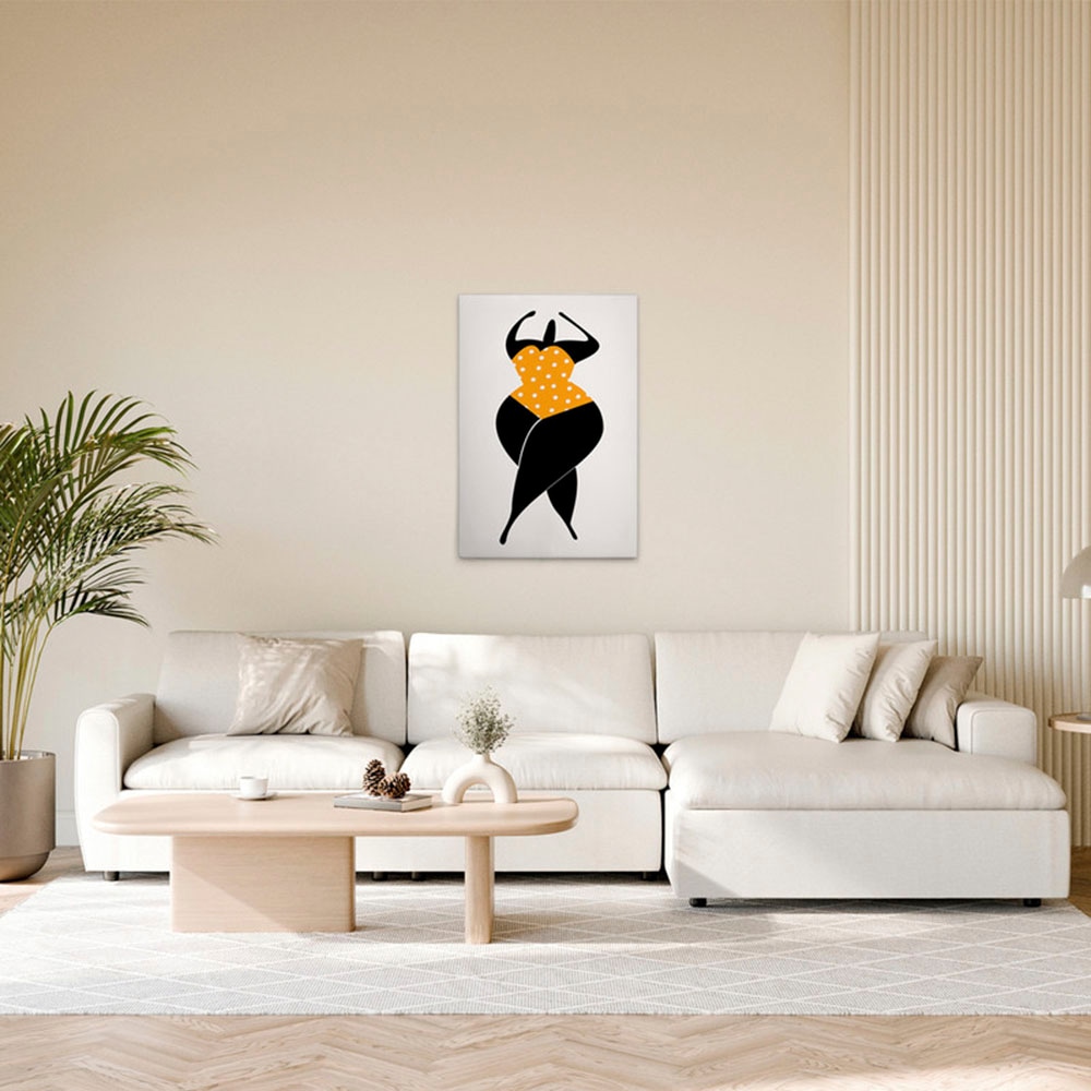 A.S. Création Leinwandbild "Dancing In The Sun 1 - Wandbild Creme Keilrahmen Wandkunst", Kunst, (1 St.), Canvas Retro Le