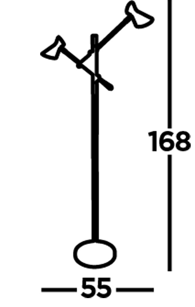 Searchlight Stehlampe »Diablo 2Lt LED Adjustable Floor Lamp - Black Metal & Gold« LED-Modul 1 Stk. Warmweiß