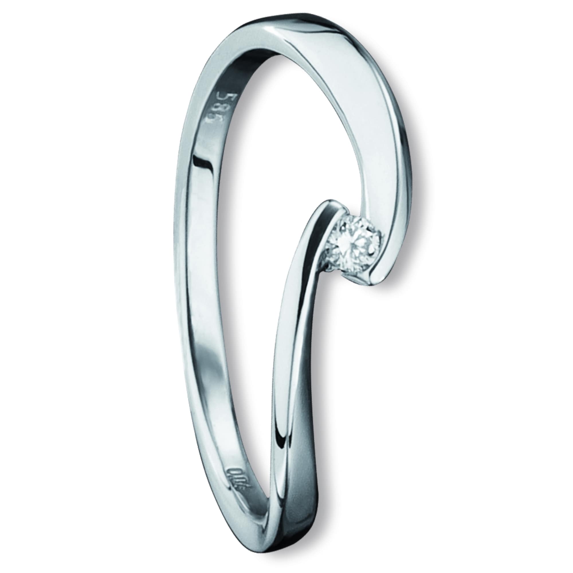 ONE ELEMENT Diamantring »0.04 ct Diamant Brillant Ring aus 585 Weißgold«, Damen Gold Schmuck