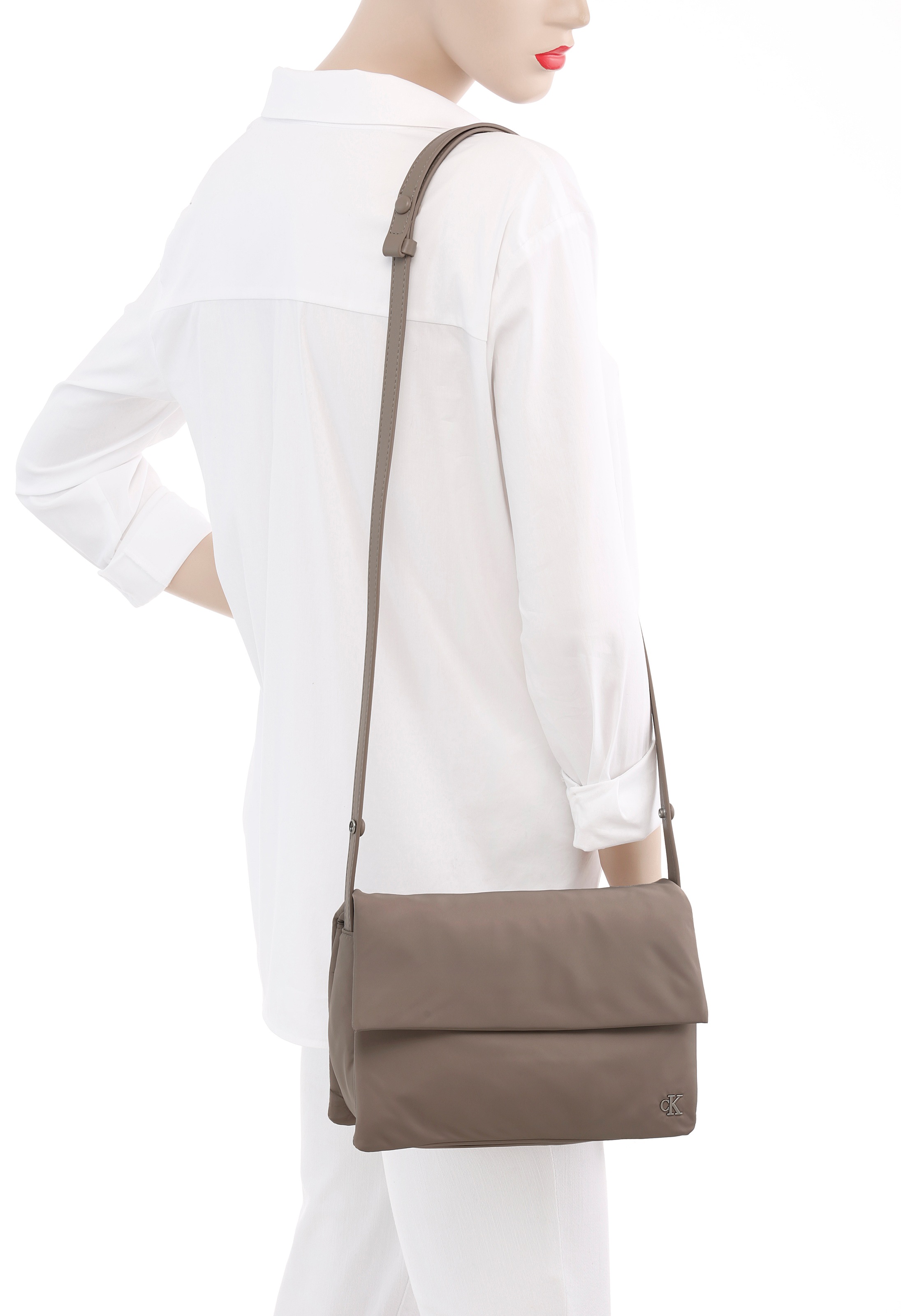 Calvin Klein Jeans Schultertasche »MICRO MONO EW FLAP25 NY«, Handtasche, Umhängetasche, Crossbody-Bag