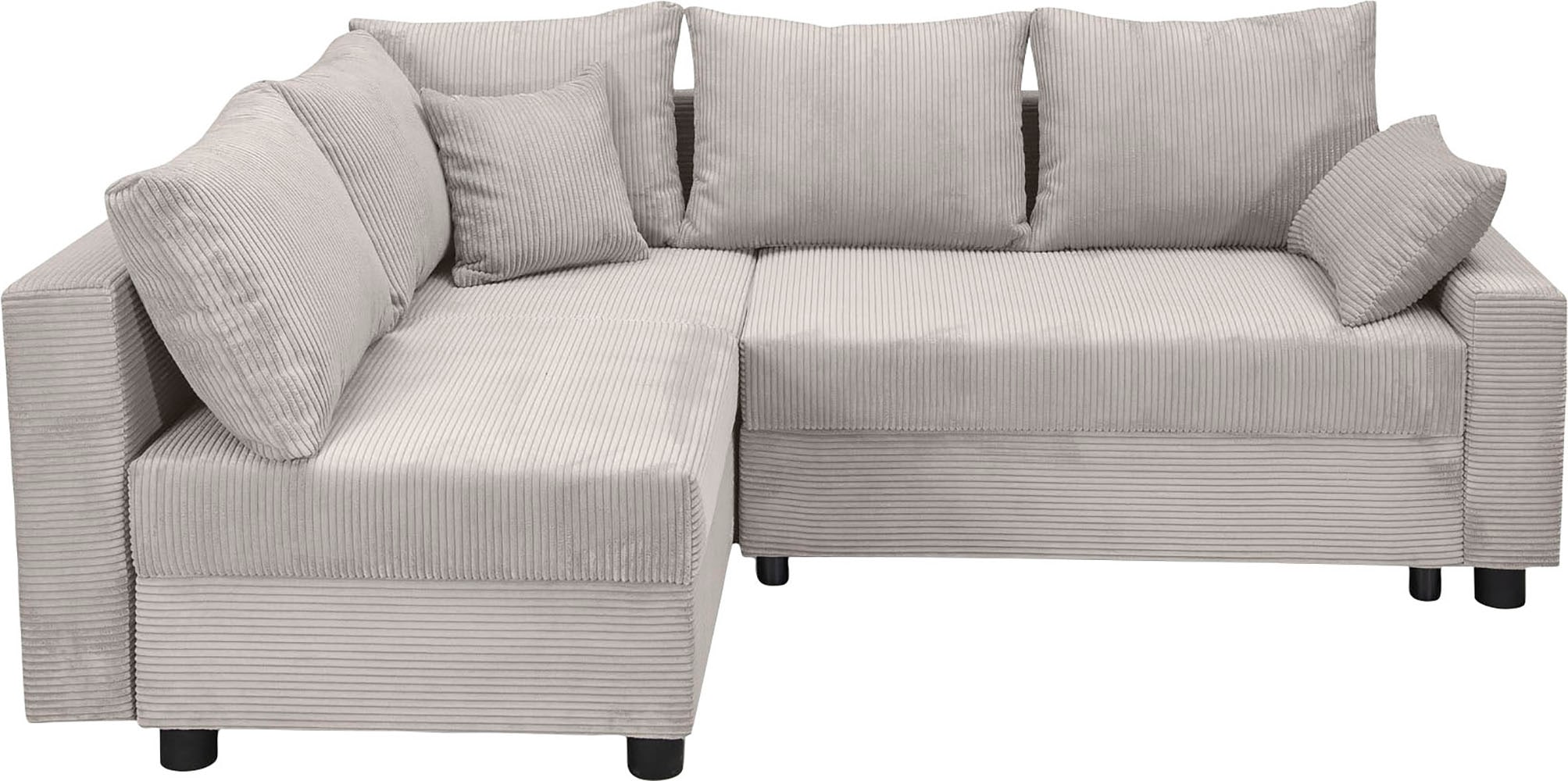 COLLECTION AB Ecksofa »Parma L-Form«, mit Schlaffunktion und Bettkasten, inklusive Kissen, Bonellfederkern