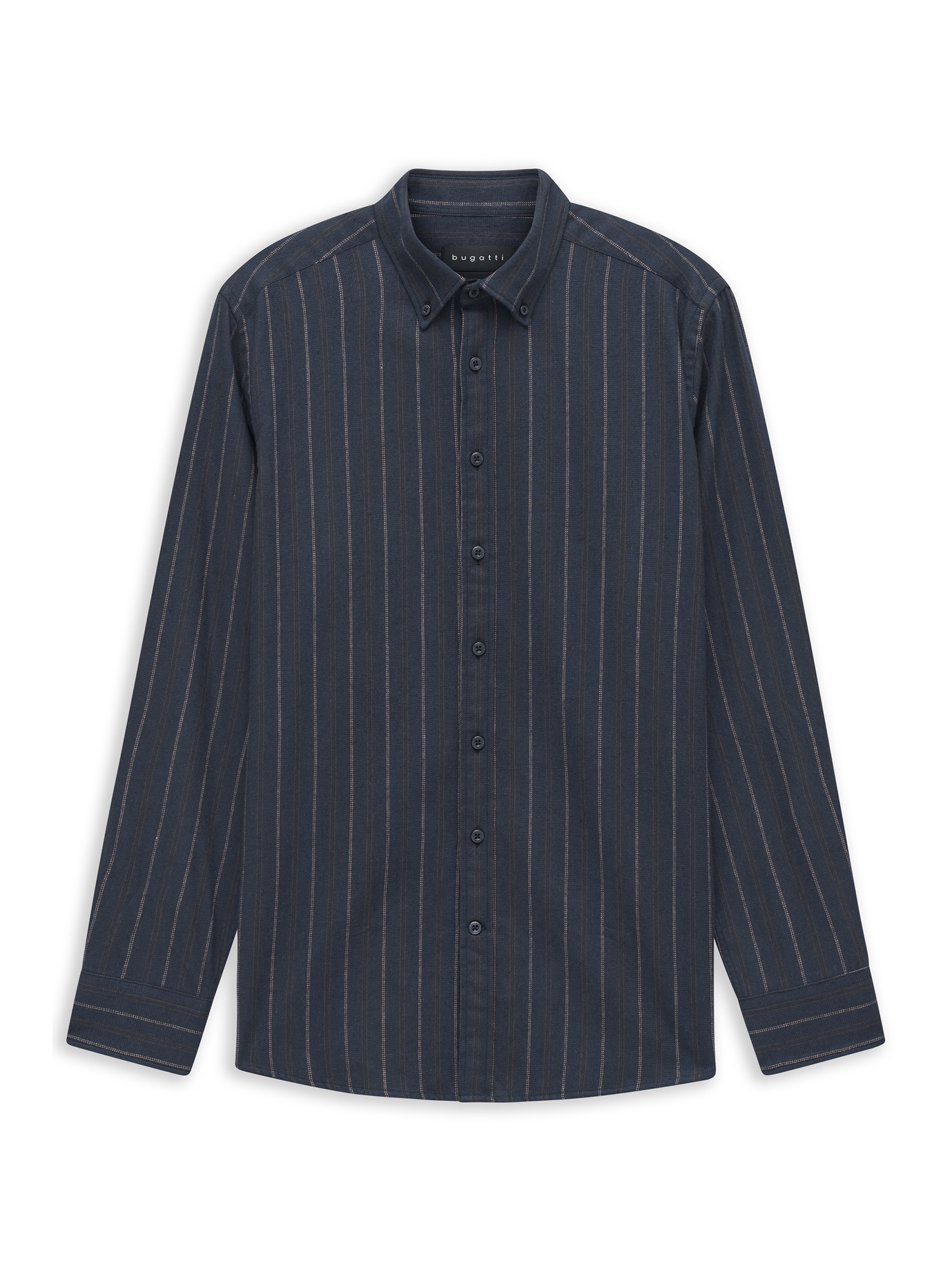 bugatti Langarmhemd »Modern Fit« Modern Fit Flanell Gestreift Button-Down
