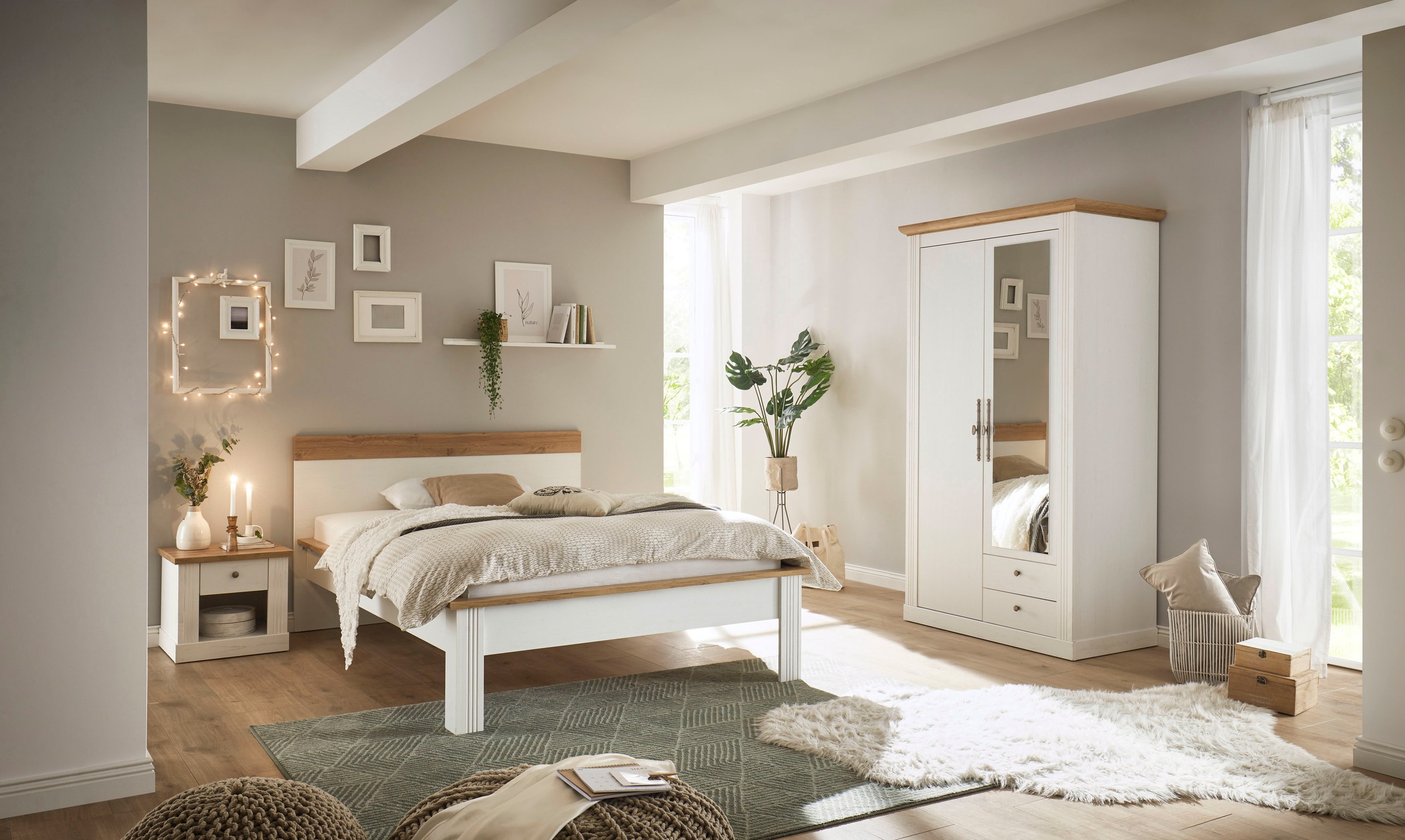 OTTO home Schlafzimmer-Set "Westminster" beinhaltet 1 Bett, Kleiderschrank günstig online kaufen