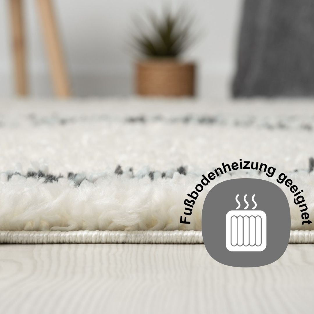 Myflair Möbel & Accessoires Hochflor-Teppich »My Shaggy Raute«, rechteckig, 37 mm Höhe, Shaggy, Scandi Rauten Design, leicht glänzend, extra flauschig