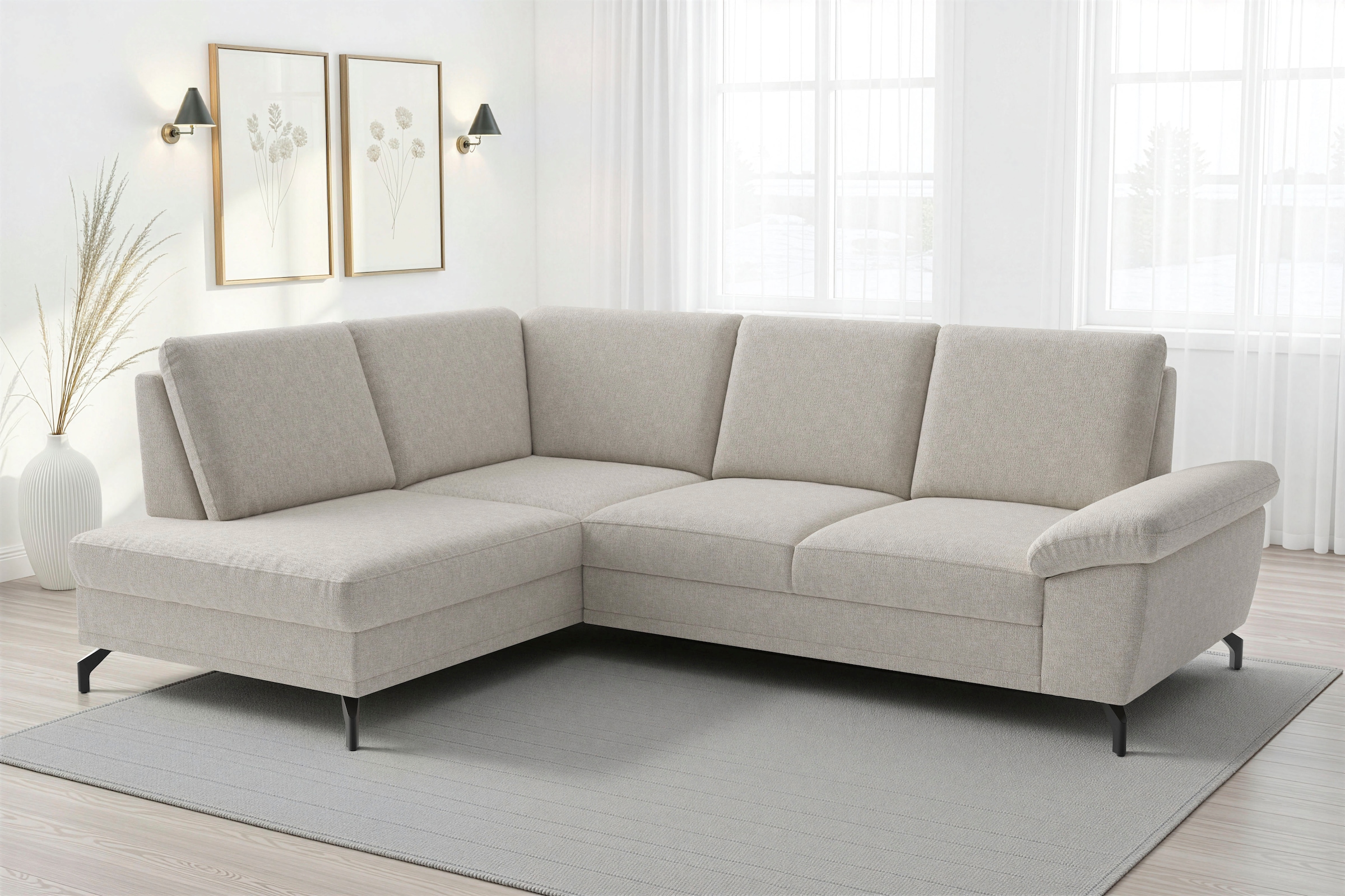 sit&more Ecksofa "Chelsea L-Form, B: 249 cm, Armteil- & Sitztiefenverstellung" optional Schlaffunktion und Bettkasten