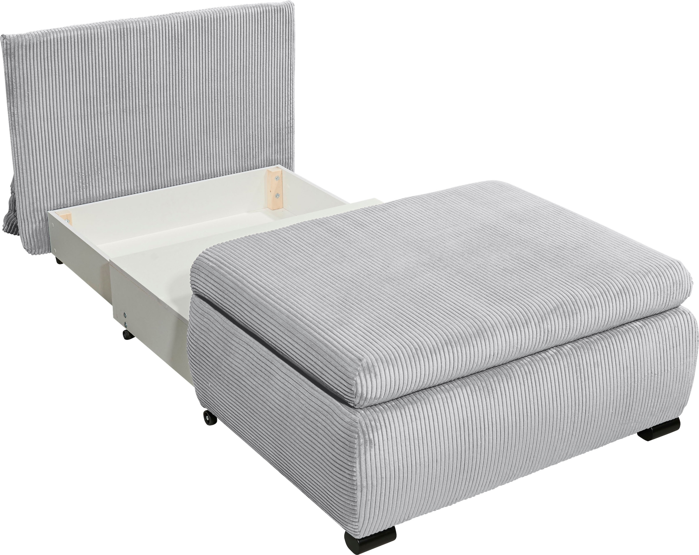 ED EXCITING DESIGN Schlafsofa »Charlie«, Schlafsessel mit Bettkasten & 1 Rückenkissen