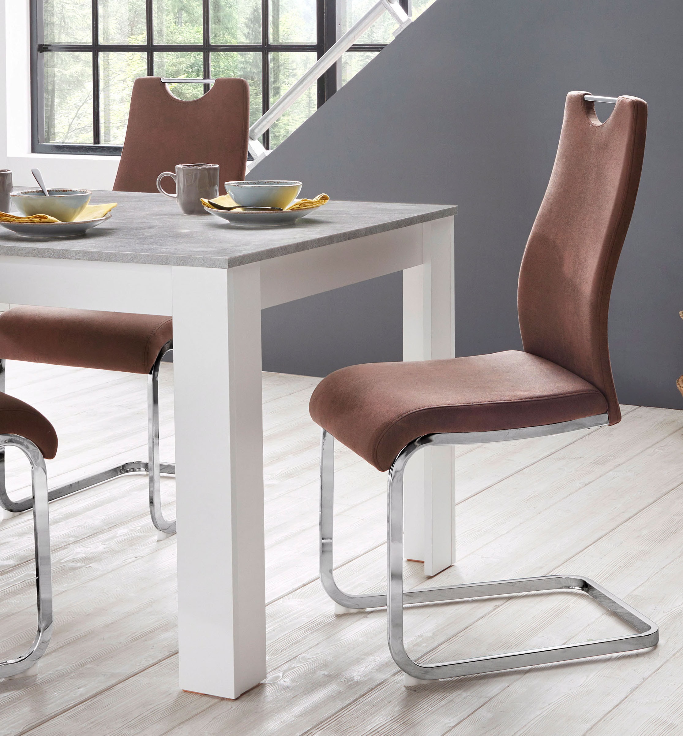 Home affaire Essgruppe »Milano«, (Set, 5 tlg.), 4 Stühle und 1 Tisch