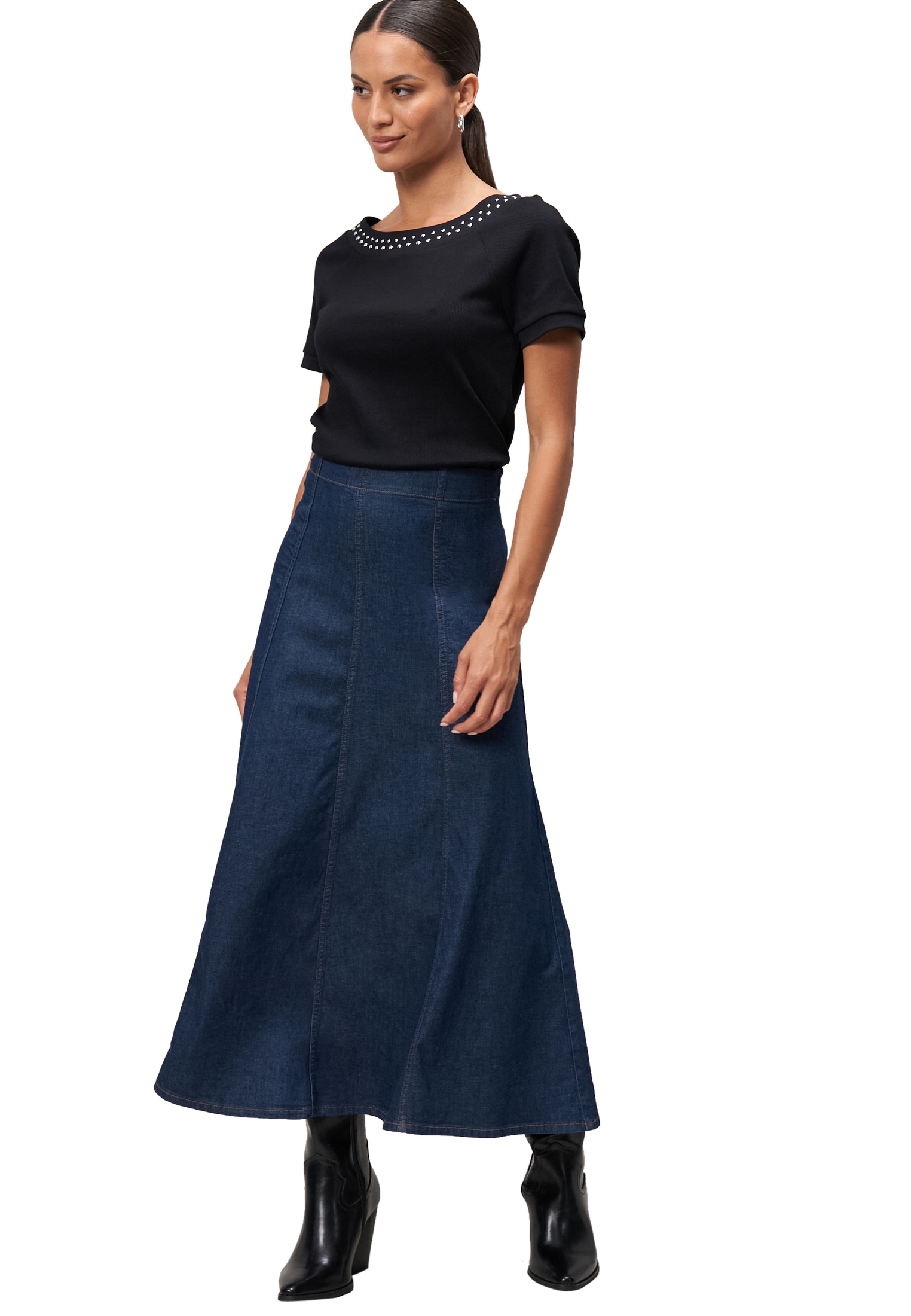 Zero Kurzarmshirt »zero Damen Shirt mit Nieten«, (1 tlg.), weiteres Detail
