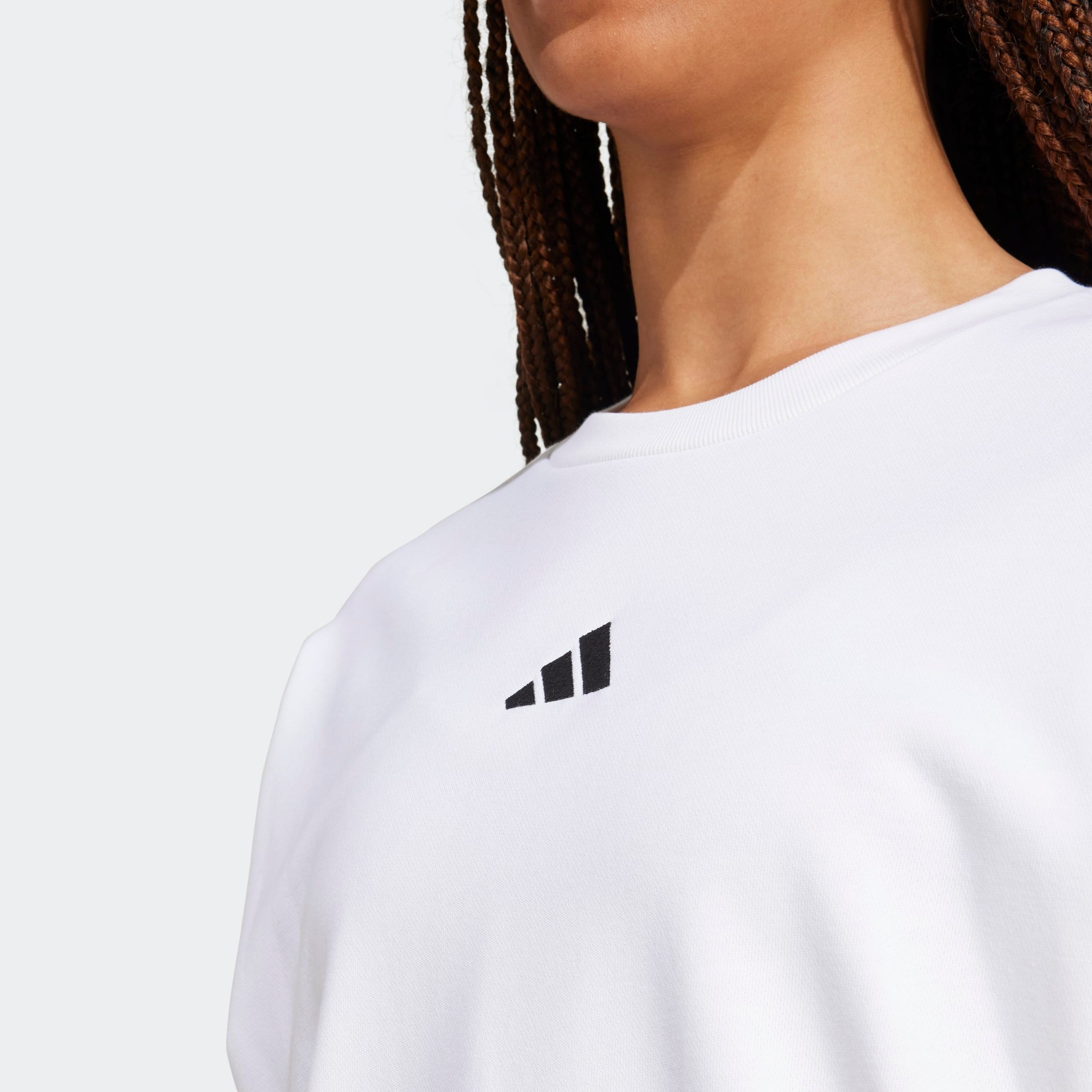 Adidas Sweat-shirt Essentials 3 Stripes French Terry White / Black XL Femme 4