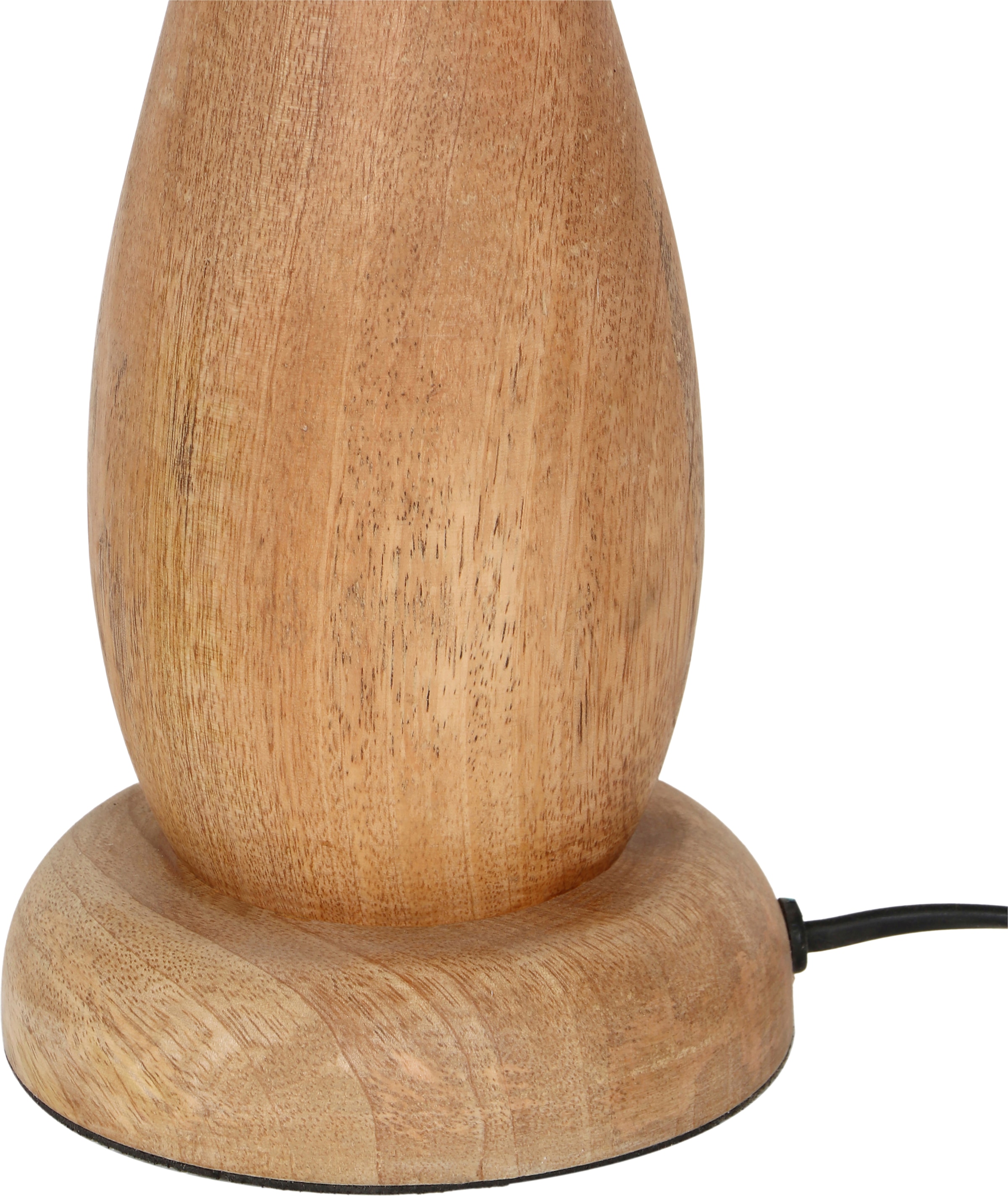 TRIO Leuchten Tischleuchte »TOBA, Massivholz Tischleuchte naturbelassen, mit Jute Lampenschirm« E27 1 Stk. warmweiß - kaltweiß exkl 1x E27 max 10W, Höhe 54 cm Ø 24,5 cm, Schirm Fäden aus Jute Stoff