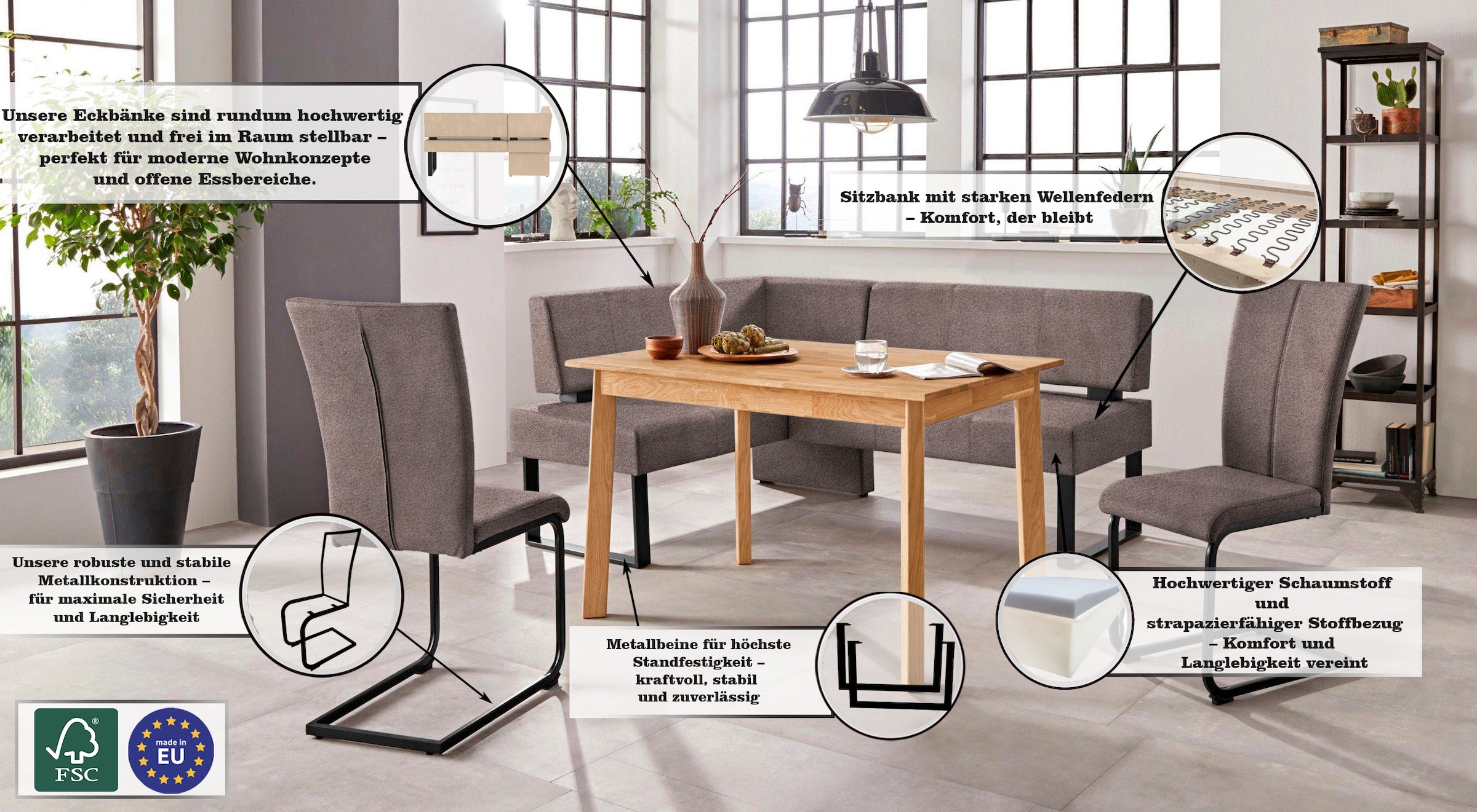 Home affaire Freischwinger »Oliver«, (Set), 2 St., Microfaser, Stuhl belastbar bis 120 Kg