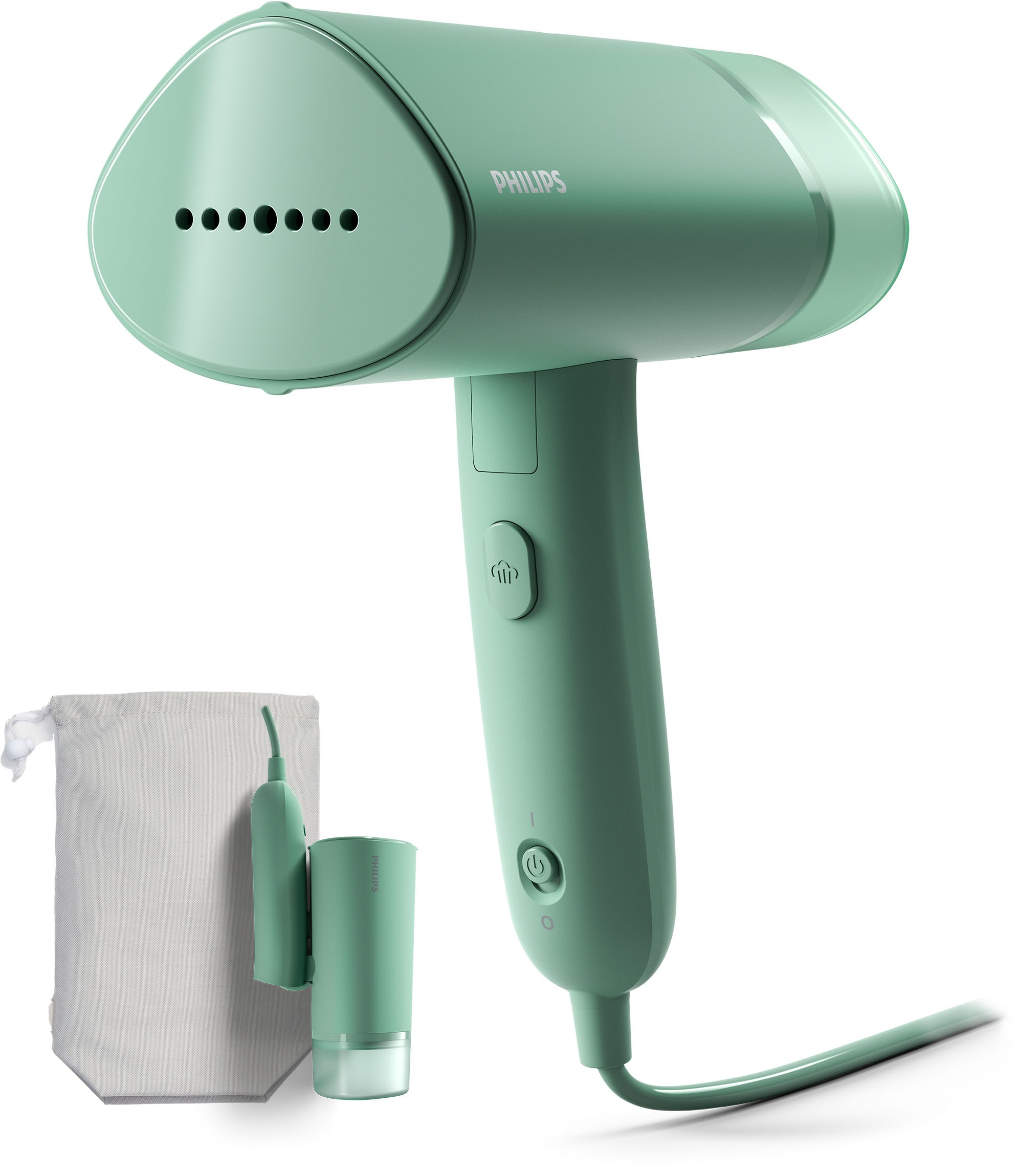 PHILIPS Dampfbürste "STH3010 "Traveller", 100 ml abnehmbarer Wassertank", B:16,7cm H:9,4cm T:21,9cm, blau, Bügeleisen, kompakter und einklappbarer