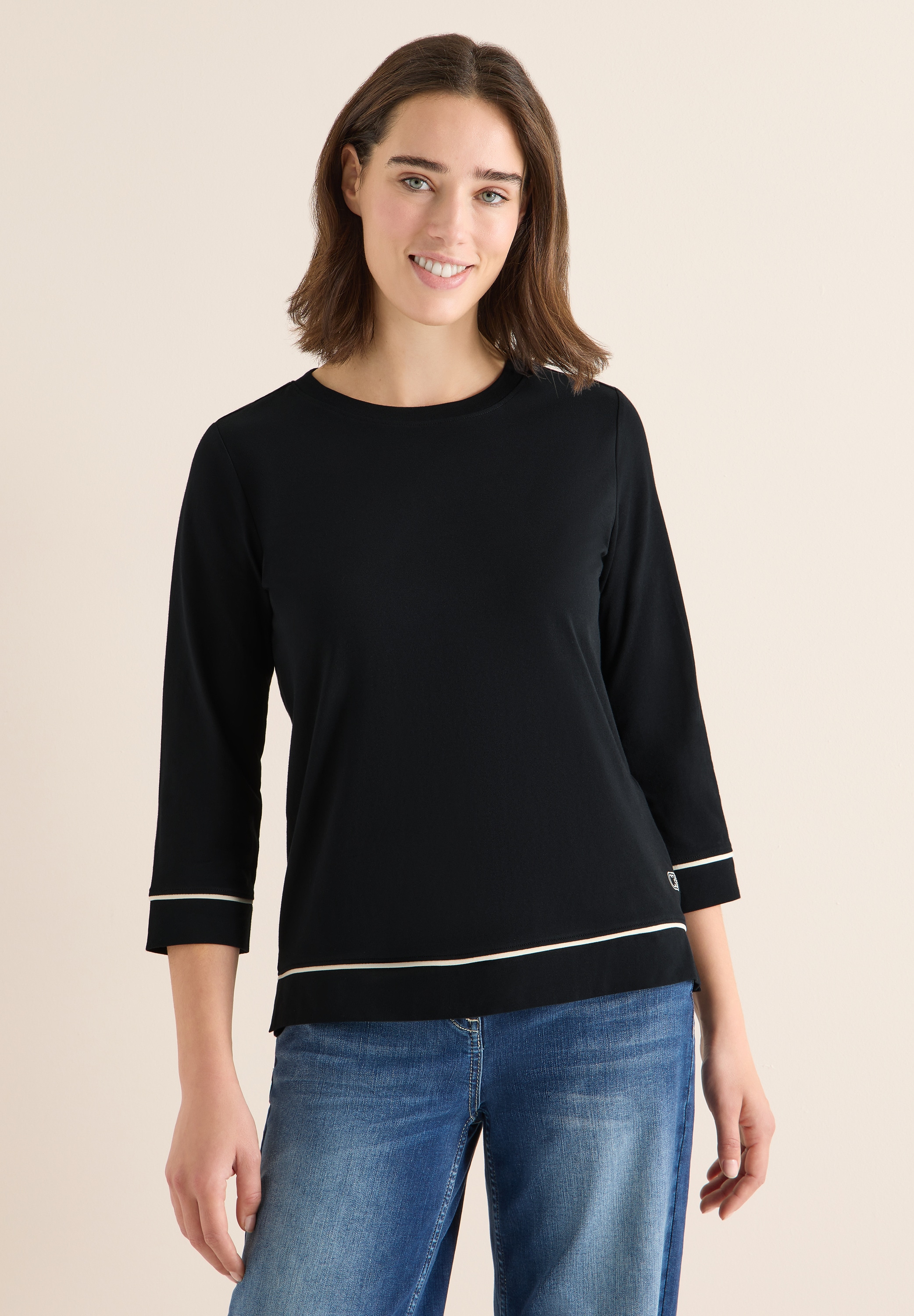 Cecil Rundhalsshirt Rundhalsausschnitt günstig online kaufen