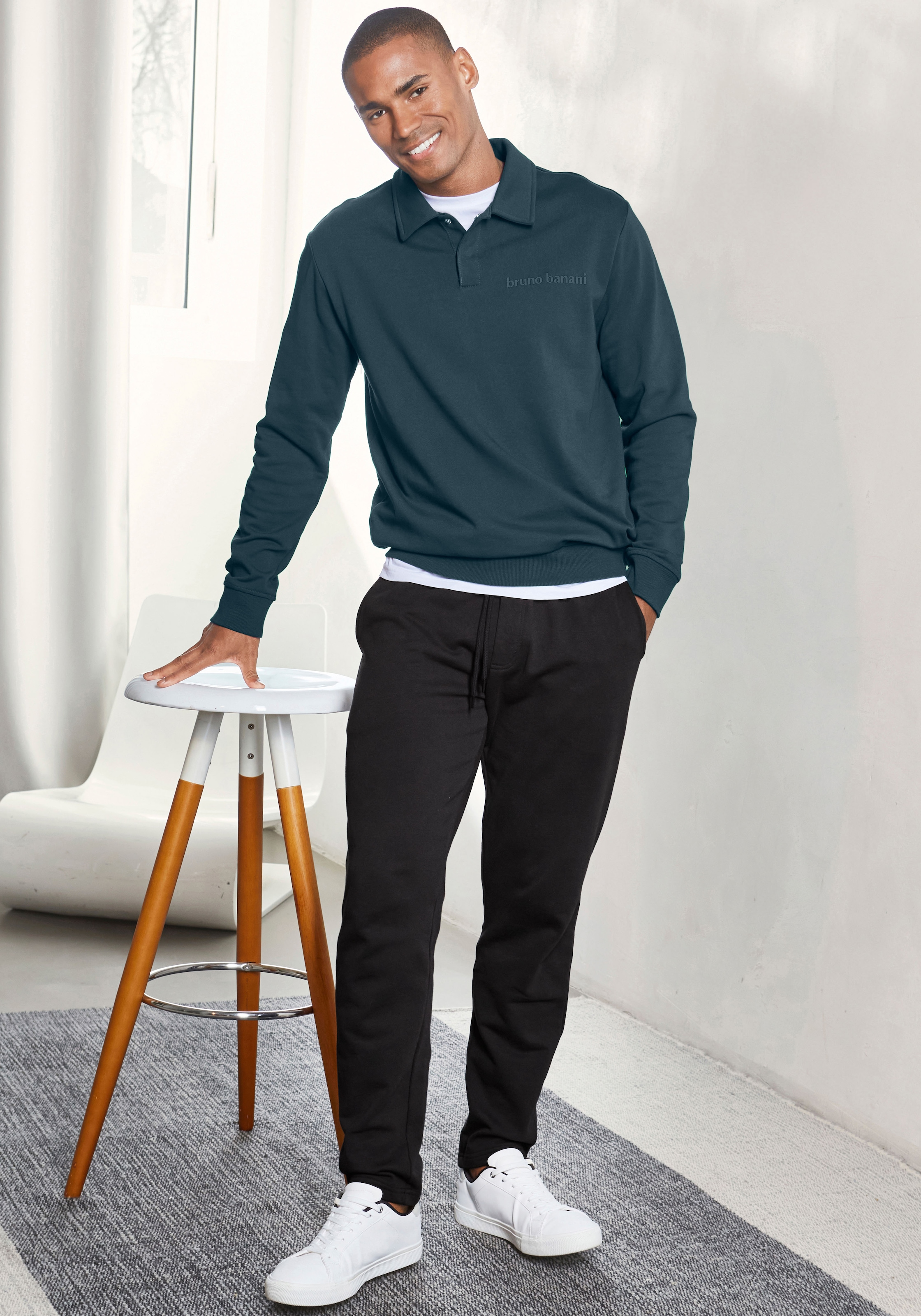 Bruno Banani Relaxhose »lange Joggpants«, Sweathose aus reiner Baumwolle