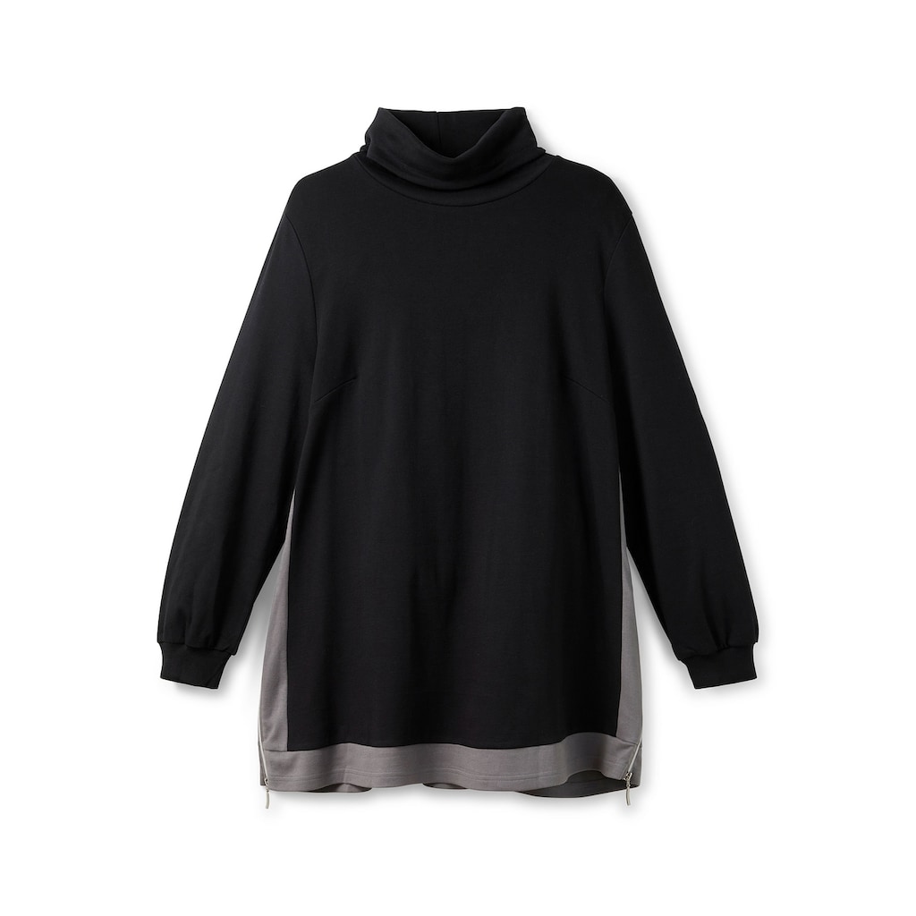 Sheego Sweatshirt »Große Größen«, mit Reißverschlüssen und Kontrasteinsätzen