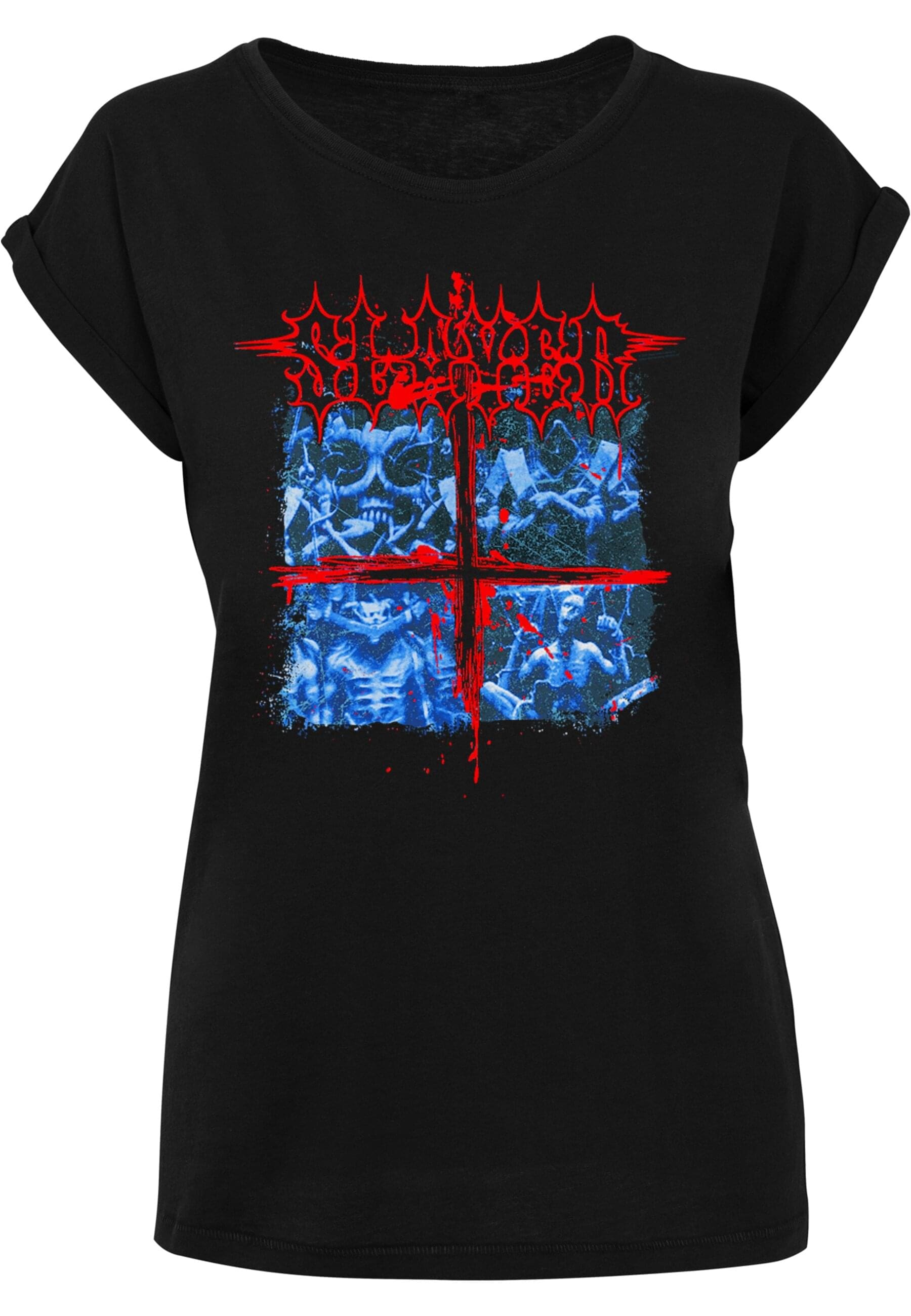 T-Shirt »Merchcode Damen Ladies Slayer - Tour 2004 Extended Shoulder Tee«, (1 tlg.)