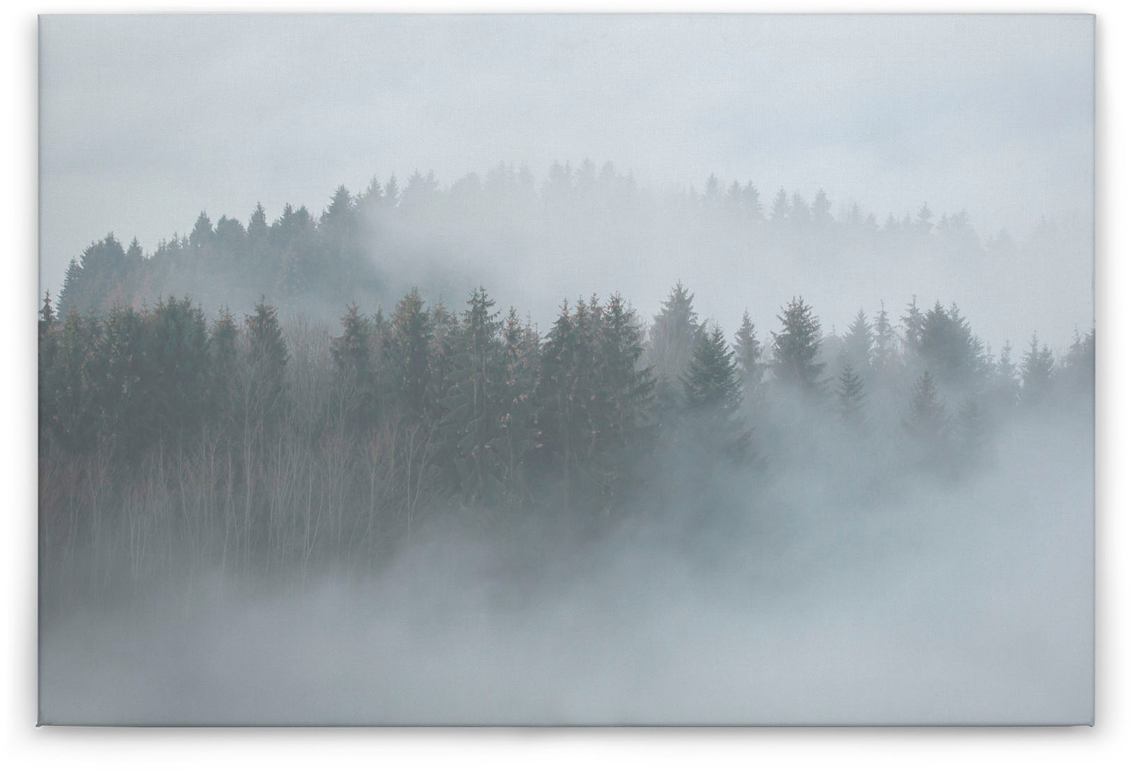 A.S. Création Leinwandbild »Misty Forest«, Wald, (1 St.), Nebel Bild Keilrahmen