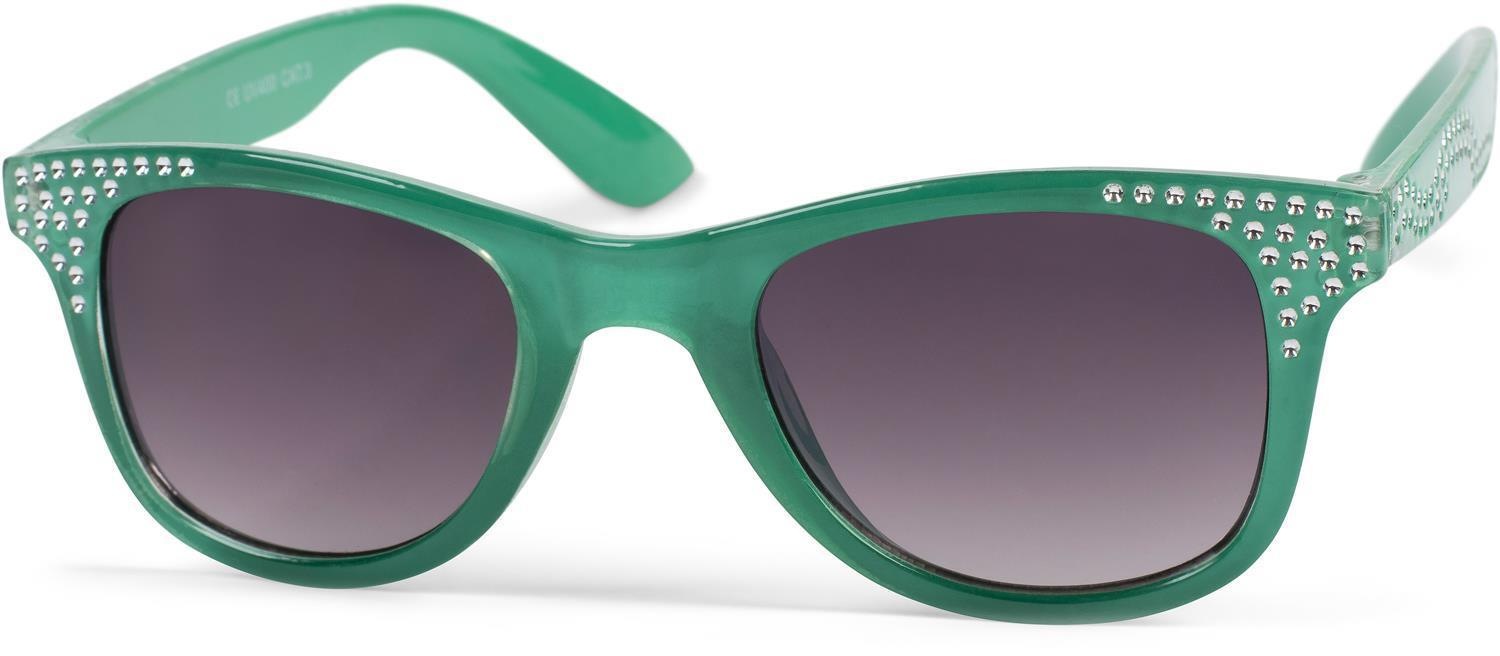styleBREAKER Wayfarer "Mädchen Nerd Sonnenbrille mit Strass" 1 Stk.