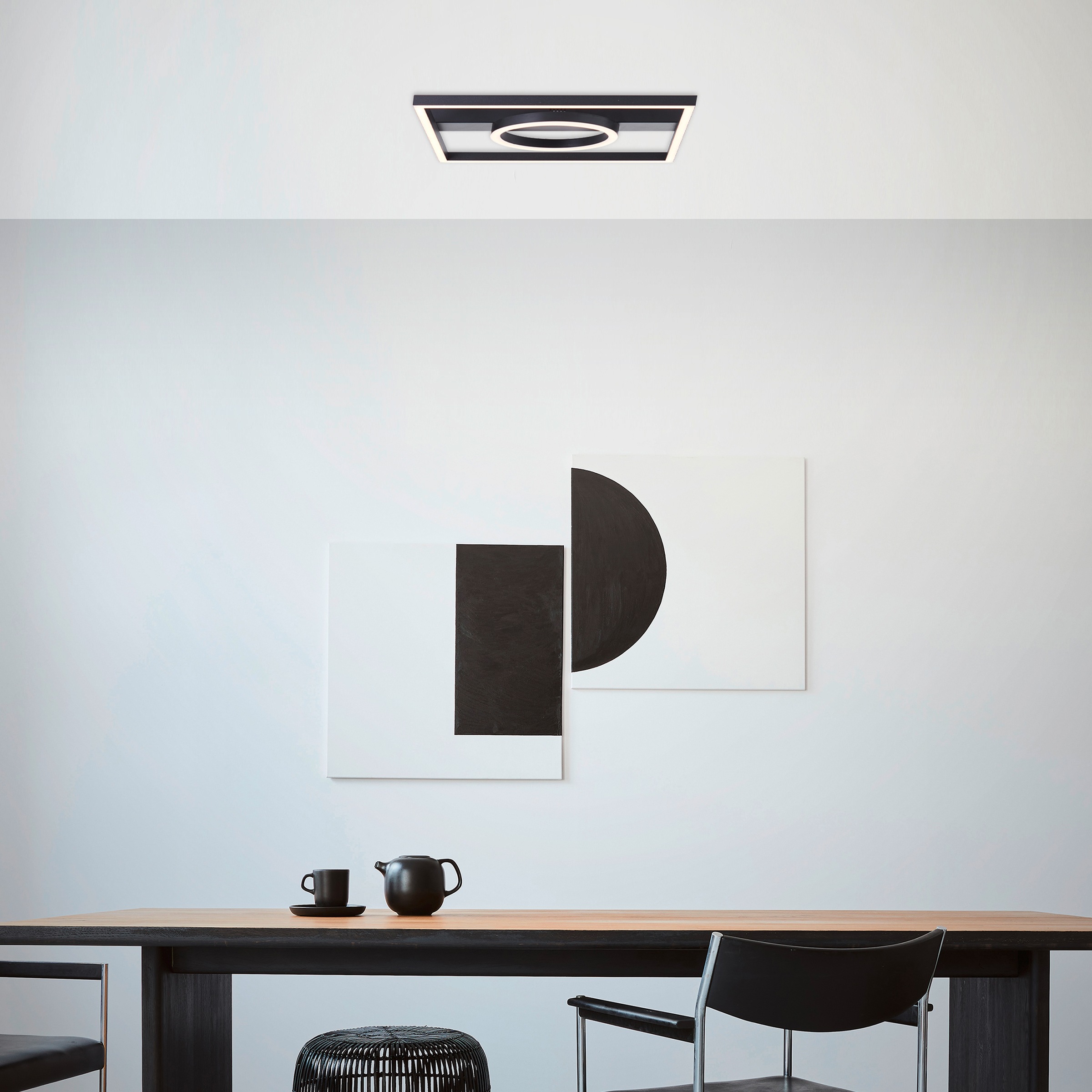BreLight LED Deckenleuchte »Maureen«, 40 x 40 cm, 2700 lm, 3000 K warmweiß, Metall, schwarz