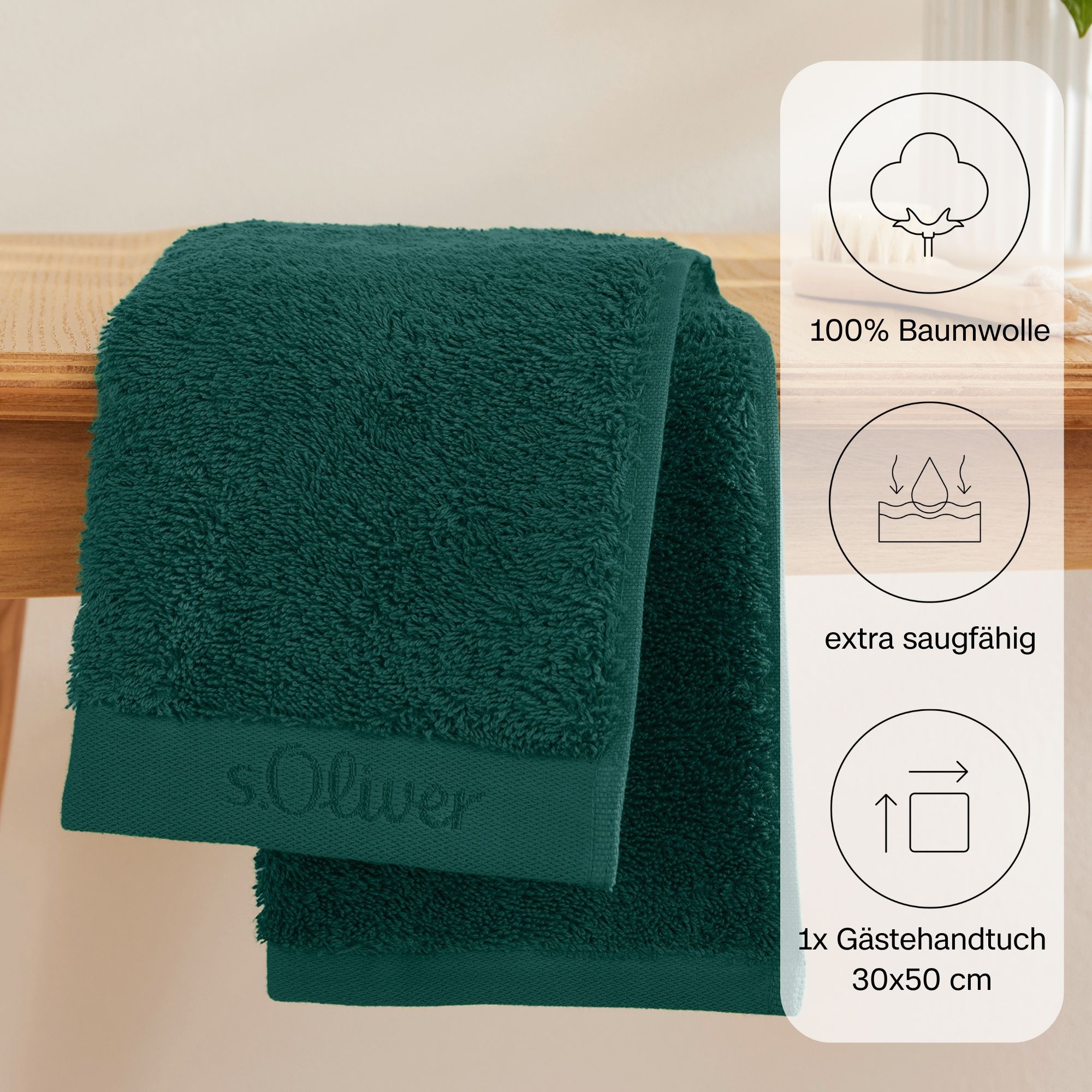 s.Oliver Gästehandtuch "s.Oliver, Premium Qualität, 600 gr/m², auch als Set günstig online kaufen