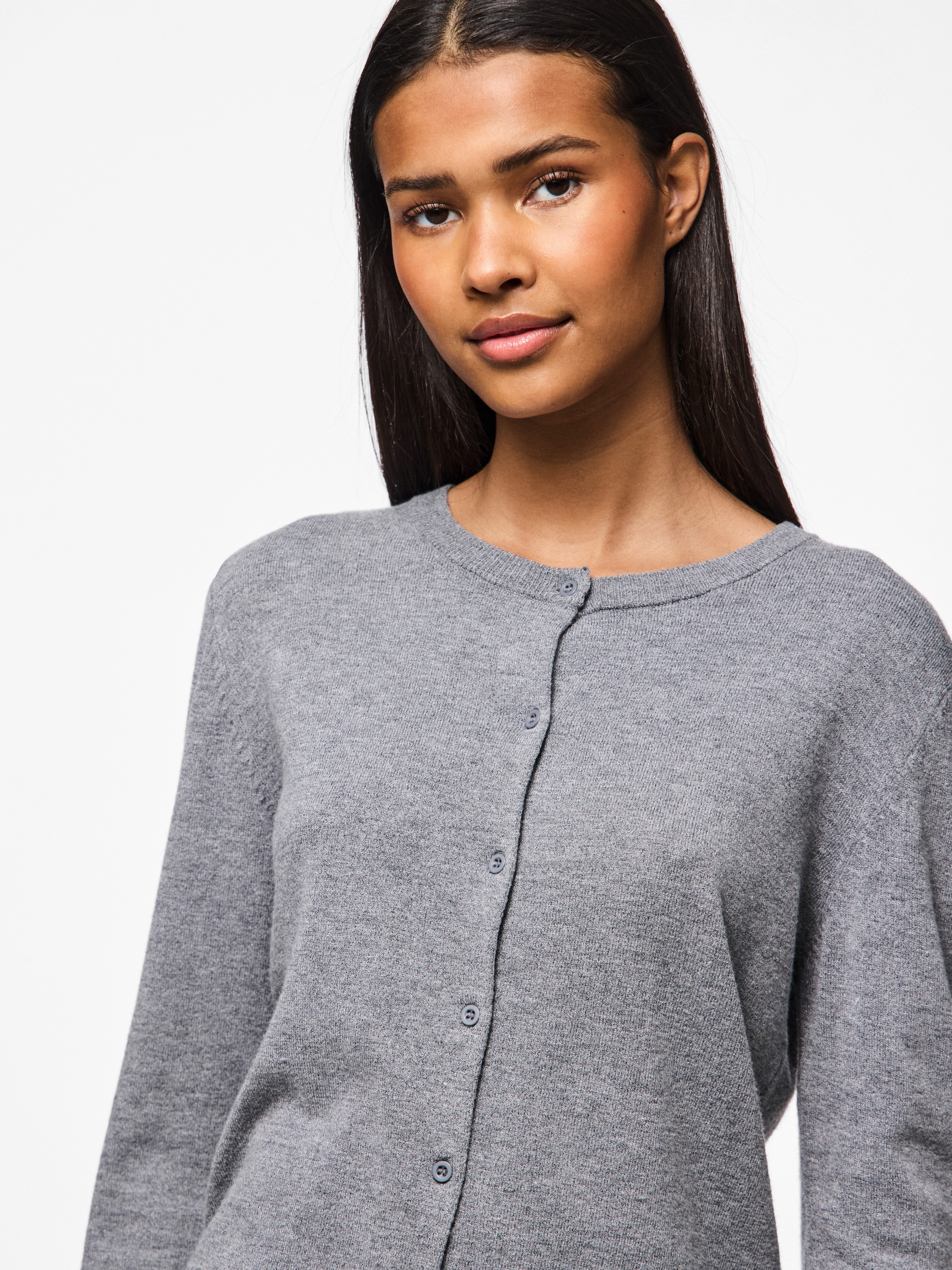 pieces Strickjacke "PCNORA LS O-NECK KNIT CARDIGAN NOOS BC" Viskosemischung günstig online kaufen