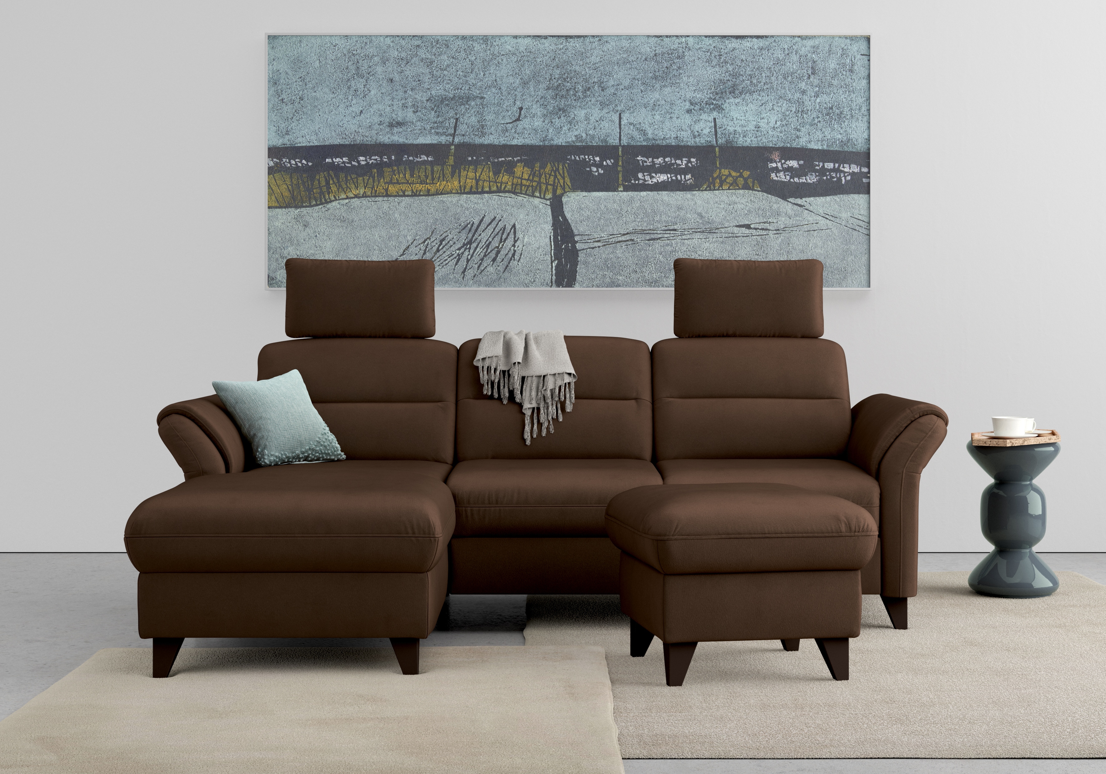sit&more Ecksofa "Mellum L-Form" Federkern, optional Schlaffunktion, Bettkasten & Armteilfunktion