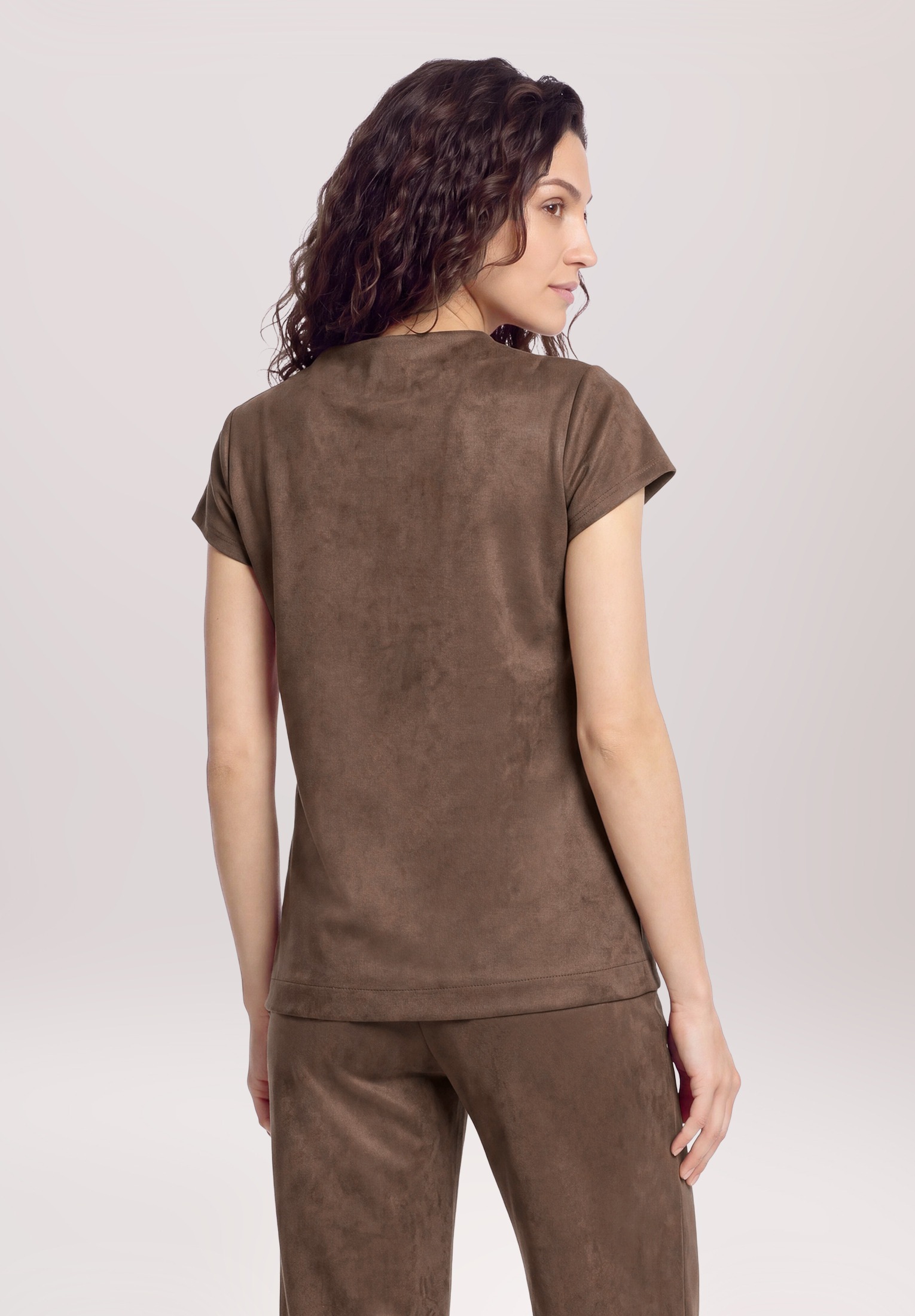 Cartoon Kurzarmshirt »Damen mit Stehkragen« 1