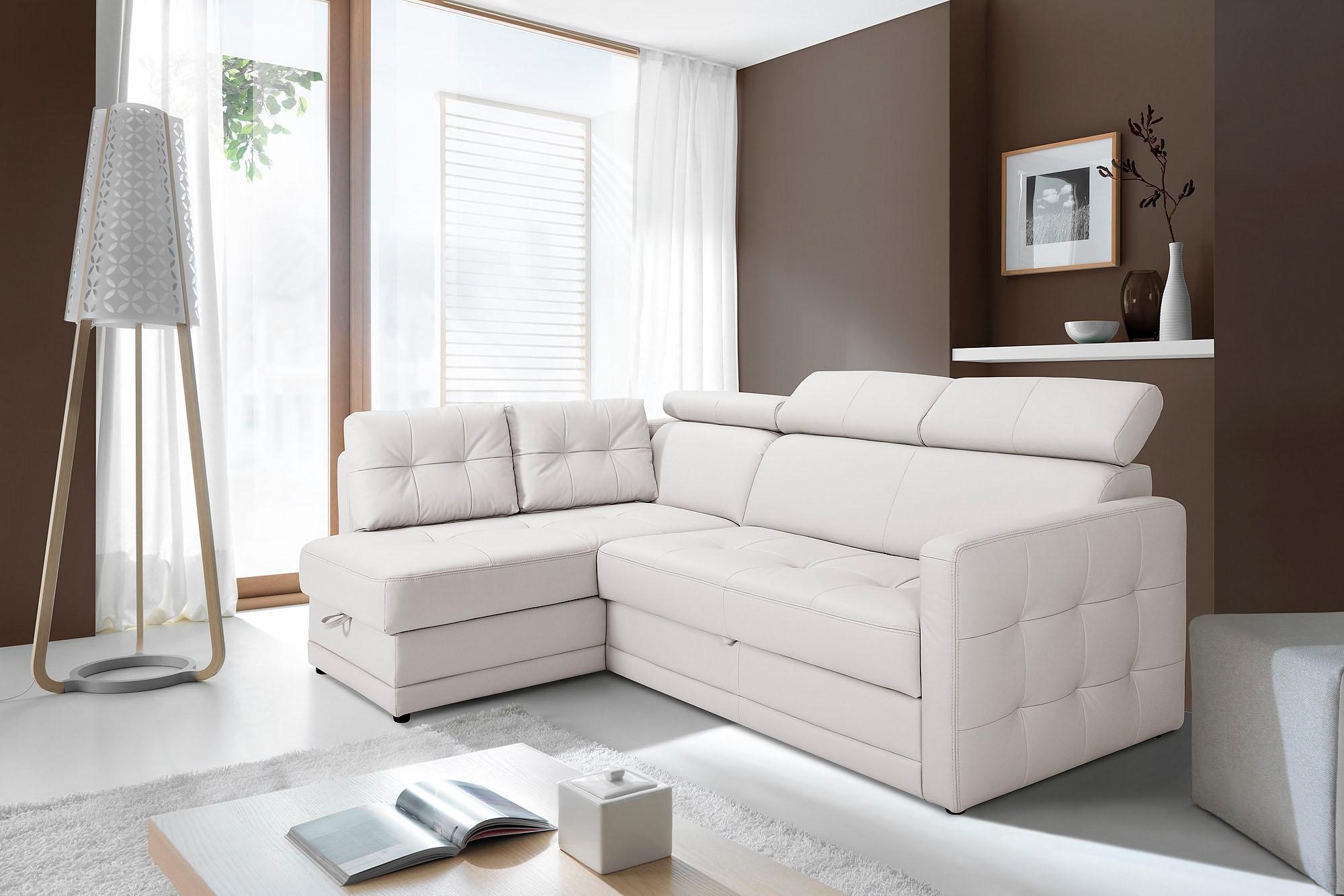 exxpo - sofa fashion Ecksofa »Arles, L-Form«, wahlweise mit Bettfunktion und Bettkasten