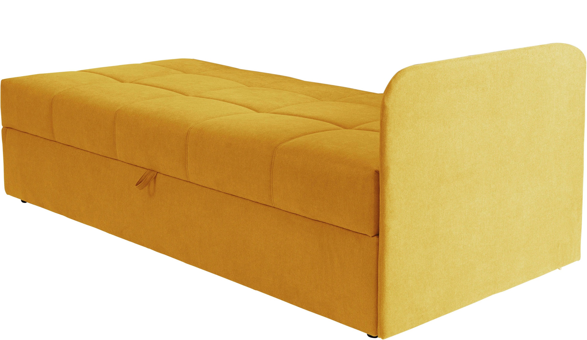 Schlafsofa ALINA "Marla", gelb (rapsgelb eqe 25), B:205cm H:73cm T:91cm, Chenille EQE (100% Polyester), Sofas, Schlafsofa, inkl. Stauraum, Armlehne wahlweise links ode rechts 3