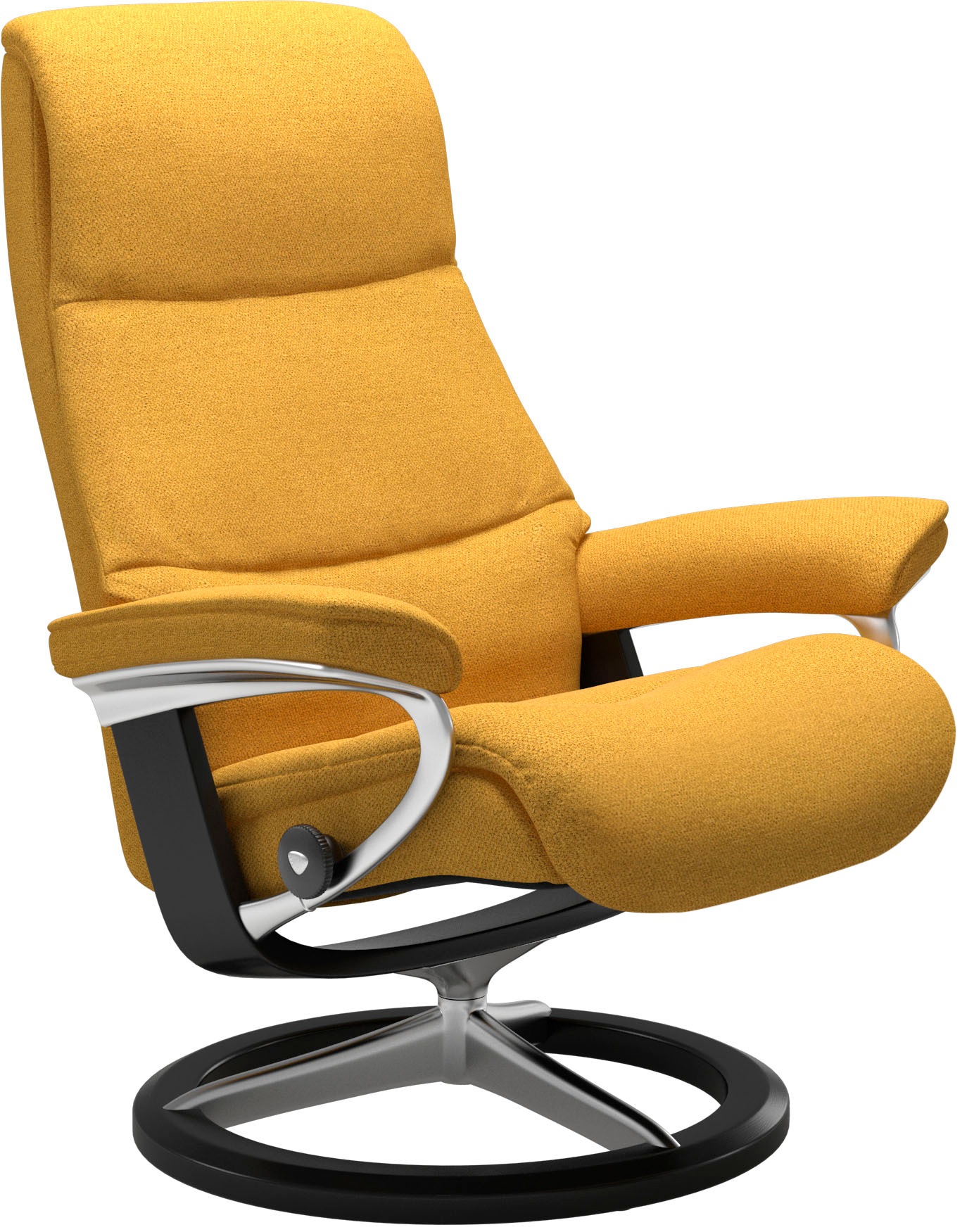 Stressless® Relaxsessel »View«, (Set, Relaxsessel mit Hocker), mit Signature Base, Größe M,Gestell Schwarz