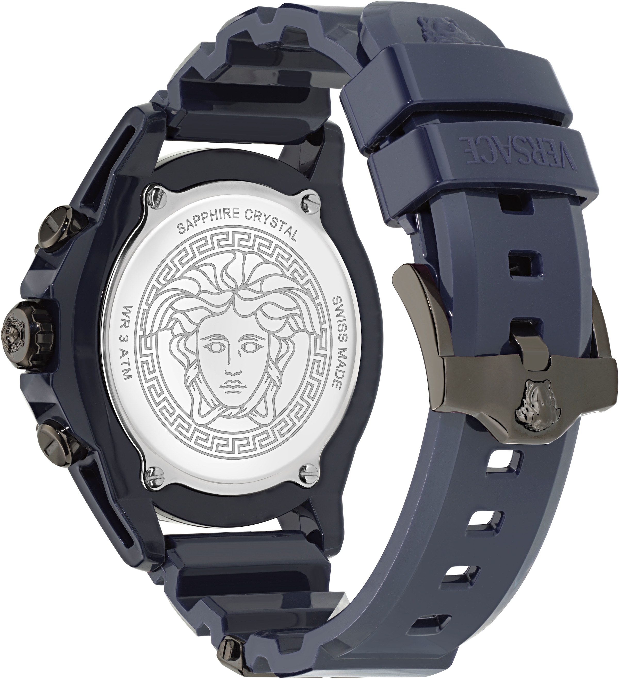 Versace Chronograph »ICON ACTIVE«, Quarzuhr, Armbanduhr, Damenuhr, Herrenuhr, Swiss Made, Polyurethanband