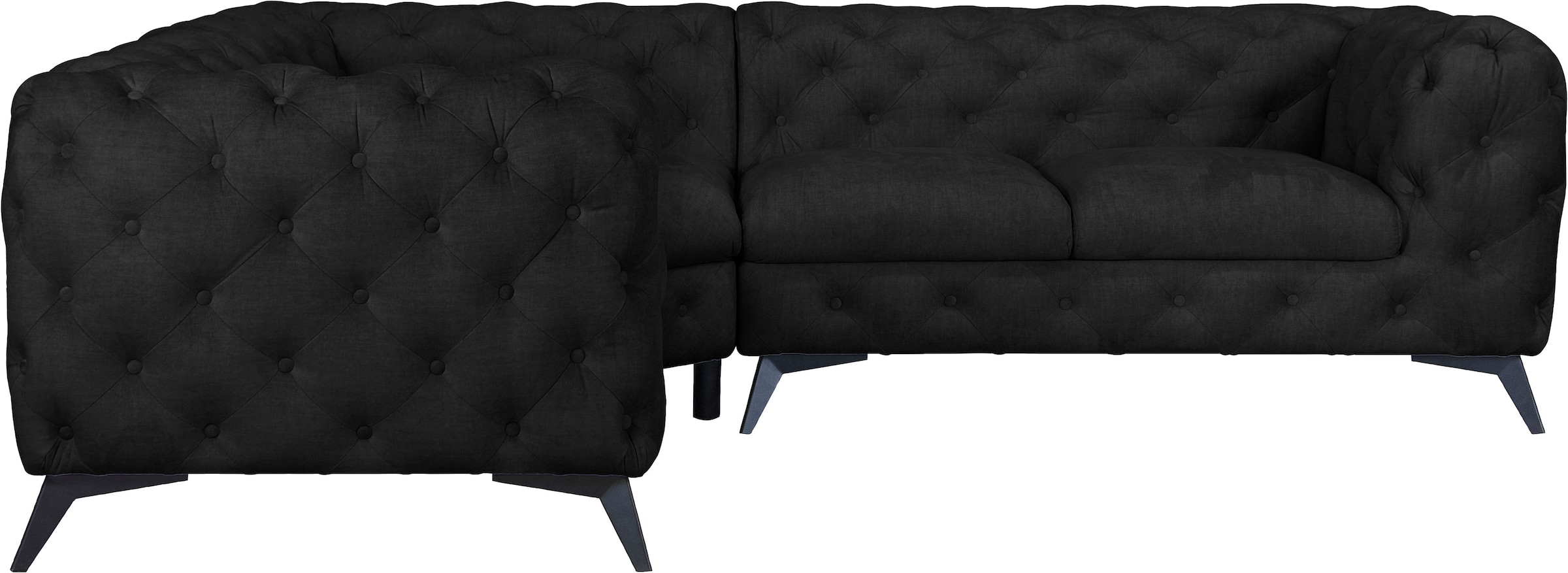 Home affaire Chesterfield-Sofa "Ecksofa GLYNIS L-Form mit Wellenunterfederu günstig online kaufen