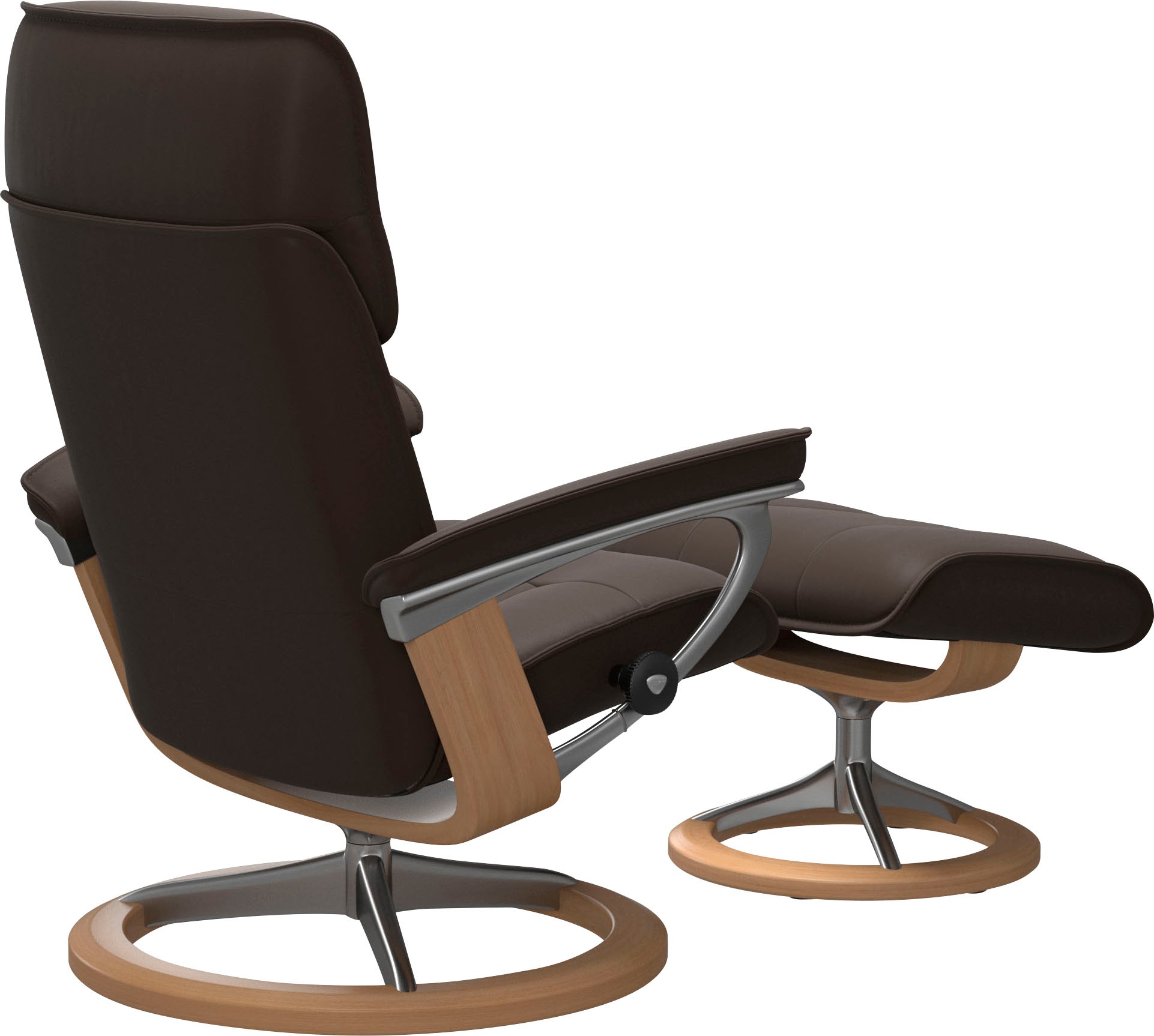 Stressless® Relaxsessel »Admiral«, (Set, Relaxsessel inkl. Hocker), mit Signature Base, Größe M & L, Gestell Eiche
