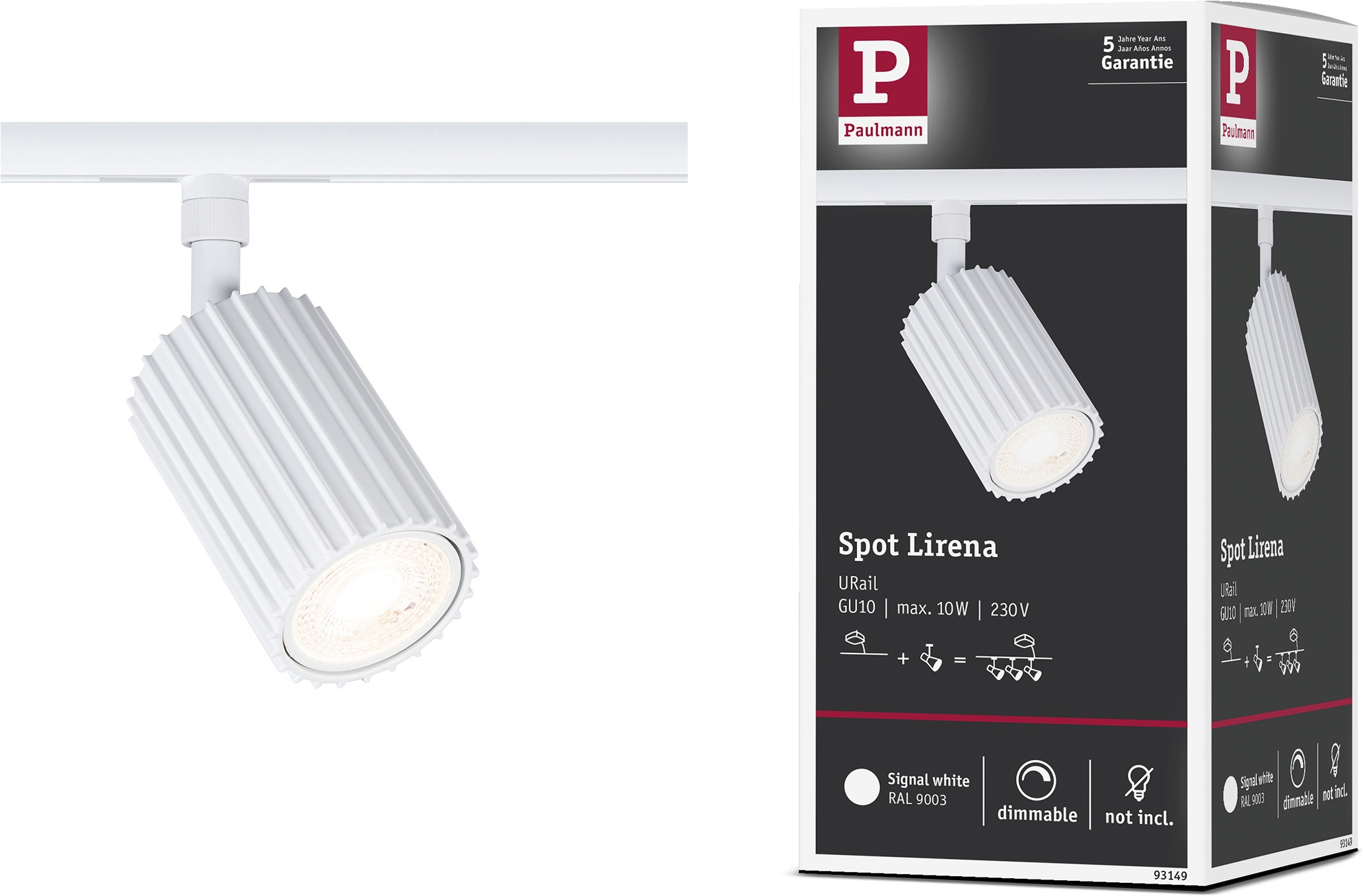 Paulmann Schienensystem-Leuchten »URail Spot Lirena max 1x10W GU10 230V« GU10 Dimmbar