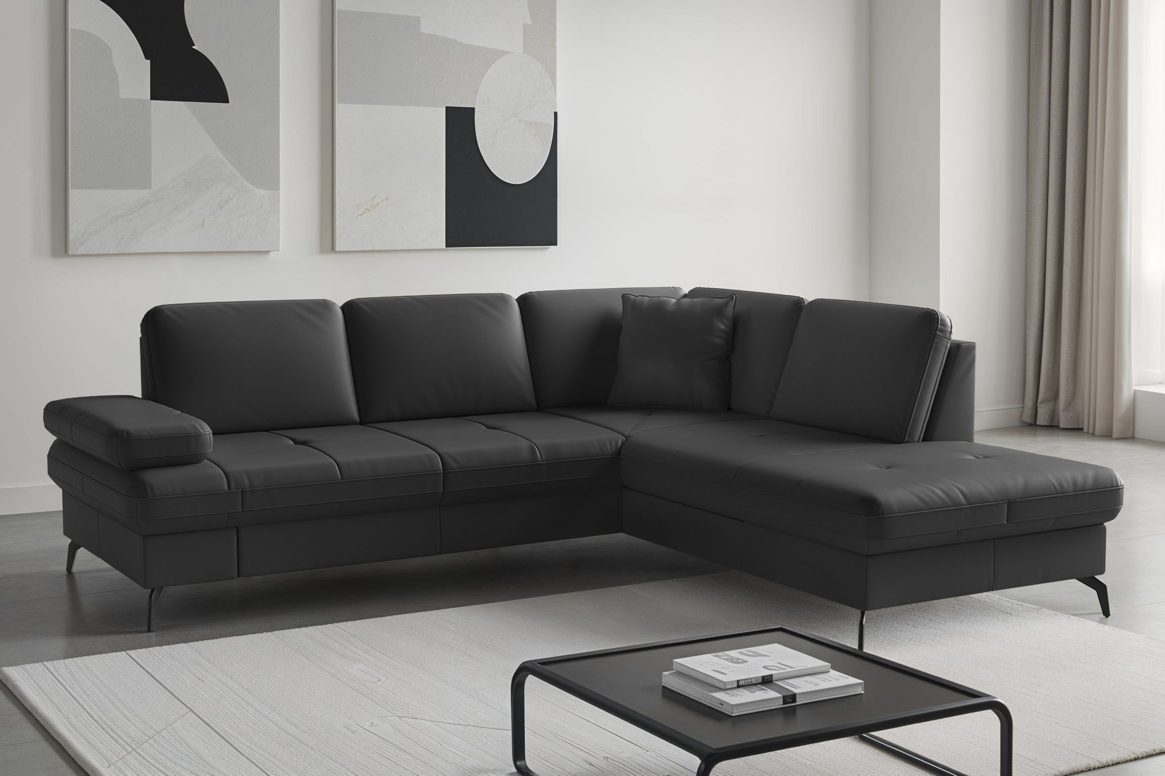 sit&more Ecksofa "Morris Jubi, Ottomane, Breite 238 cm" mit Armteilfunktion, wahlweise mit Schlaffunktion