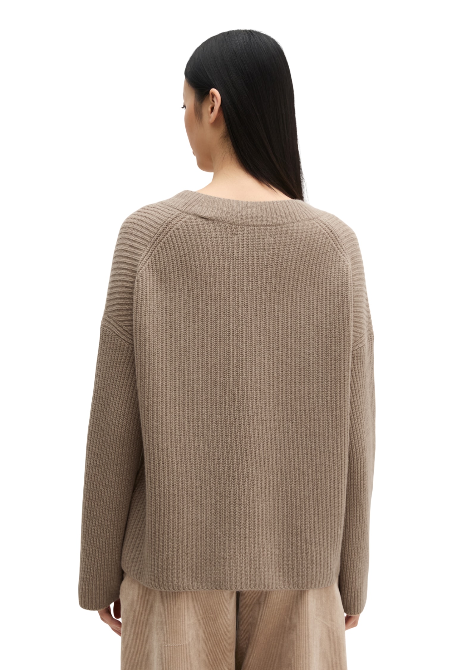 Marc O'Polo V-Ausschnitt-Pullover loose aus weichem Schurwolle-Mix