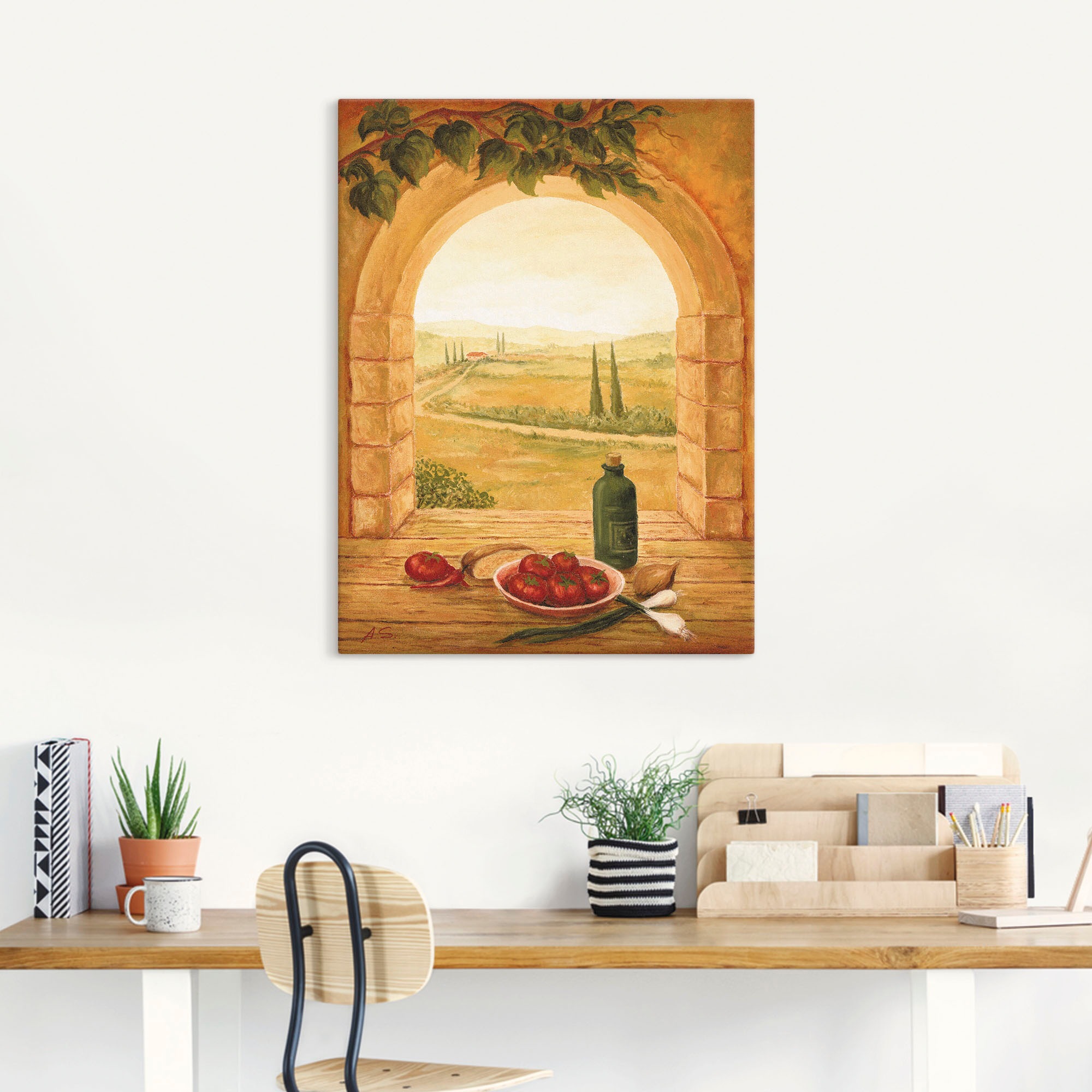Artland Leinwandbild "Fensterblick" Fensterblick 1 Stk. tlg. auf Holzrahmen günstig online kaufen