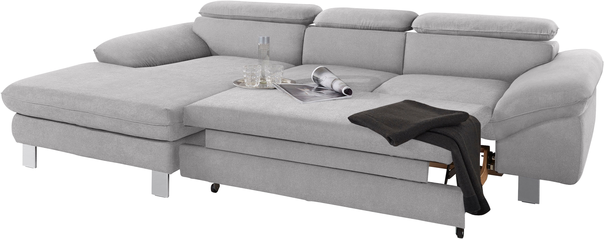 COTTA Ecksofa »Driver L-Form«, mit Kopfteilverstellung, wahlweise mit Bettfunktion & Bettkasten