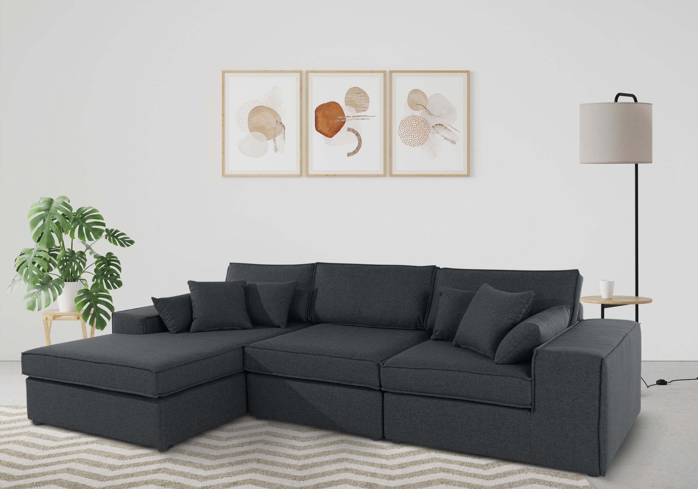 OTTO home Ecksofa "Florid L-Form" 3 Teile, bestehend aus Modulen, viele Bez günstig online kaufen