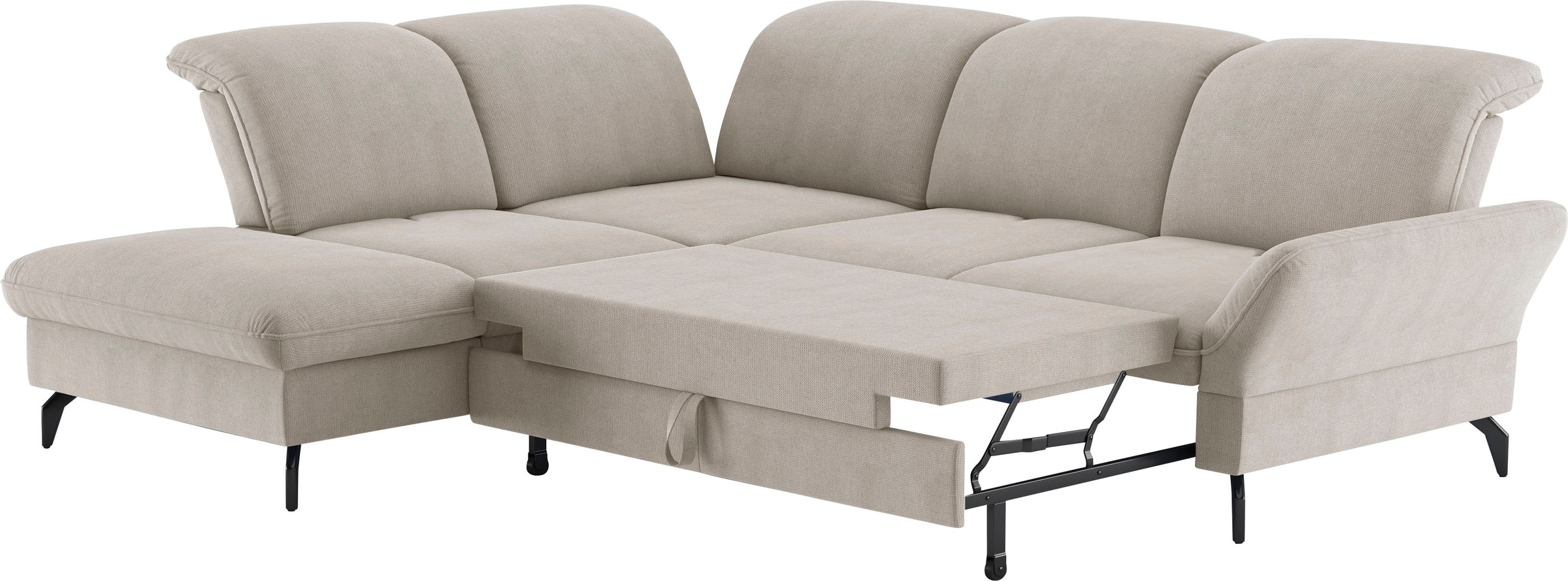 sit&more Ecksofa »Leandro L-Form«, Wahlweise mit Bett-, Kopfteil - und Armlehnfunktion, sowie Stauraum