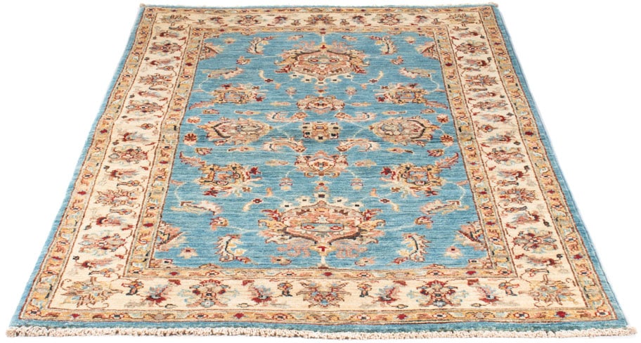 morgenland Orientteppich »Ziegler - 161 x 104 cm - hellblau«, rechteckig, Wohnzimmer, Handgeknüpft, Einzelstück mit Zertifikat