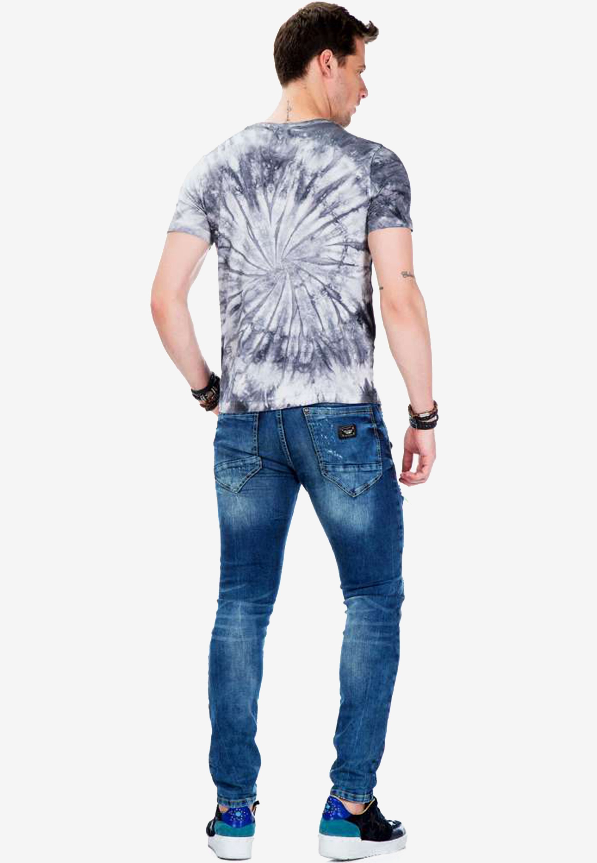 Cipo & Baxx T-Shirt, mit coolem Batik-Muster