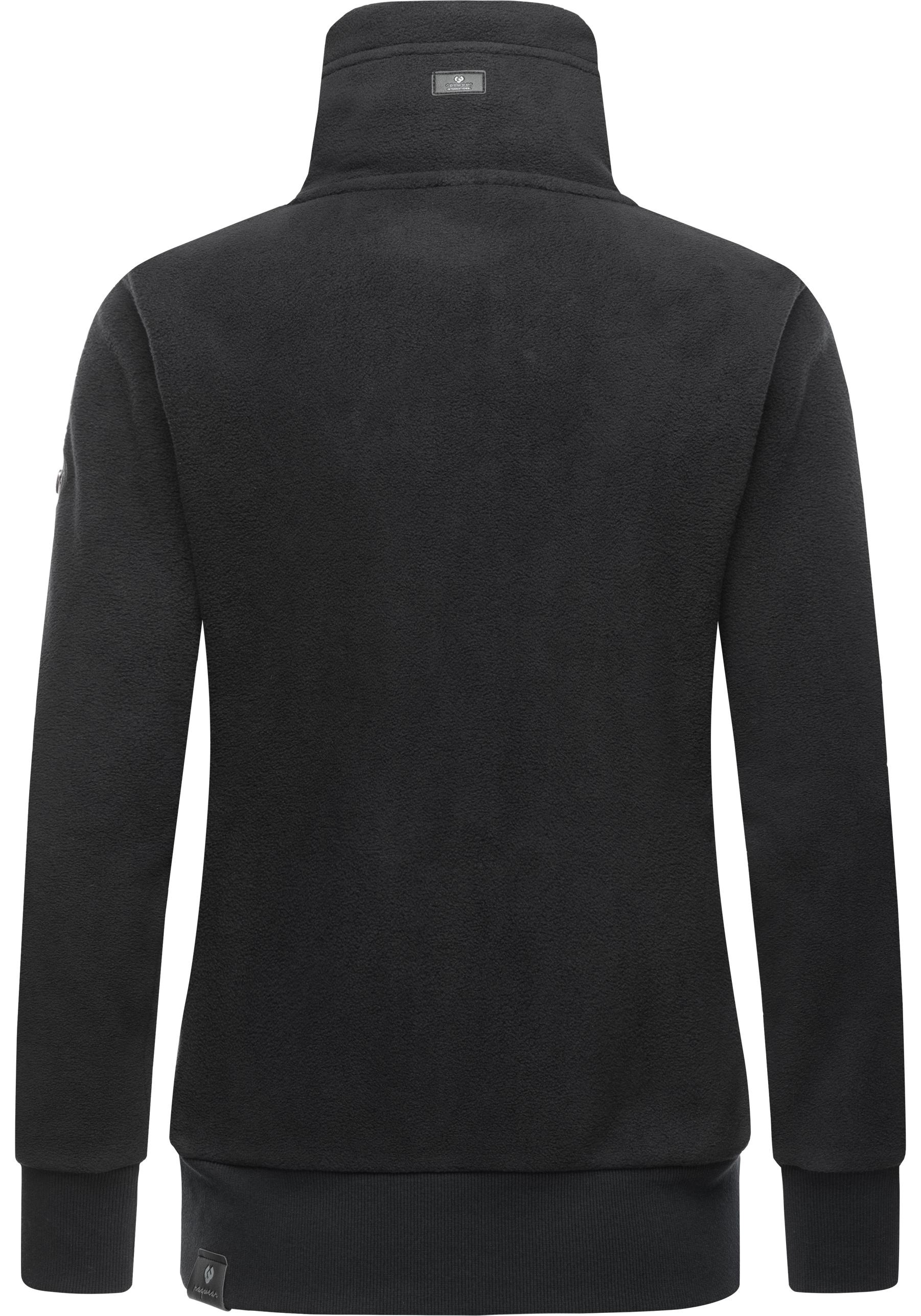 weicher Solid«, Fleece Ragwear Zip-Sweater Zip kaufen Fleece Kordeln | »Rylie BAUR mit Sweatjacke