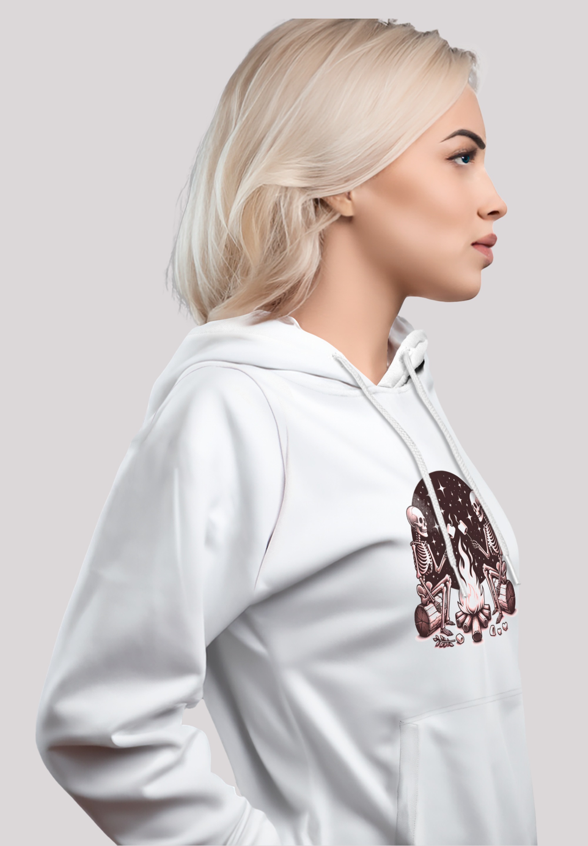 F4NT4STIC Kapuzenpullover »Skelette Lagerfeuer Marshmallow«, Premium Qualität