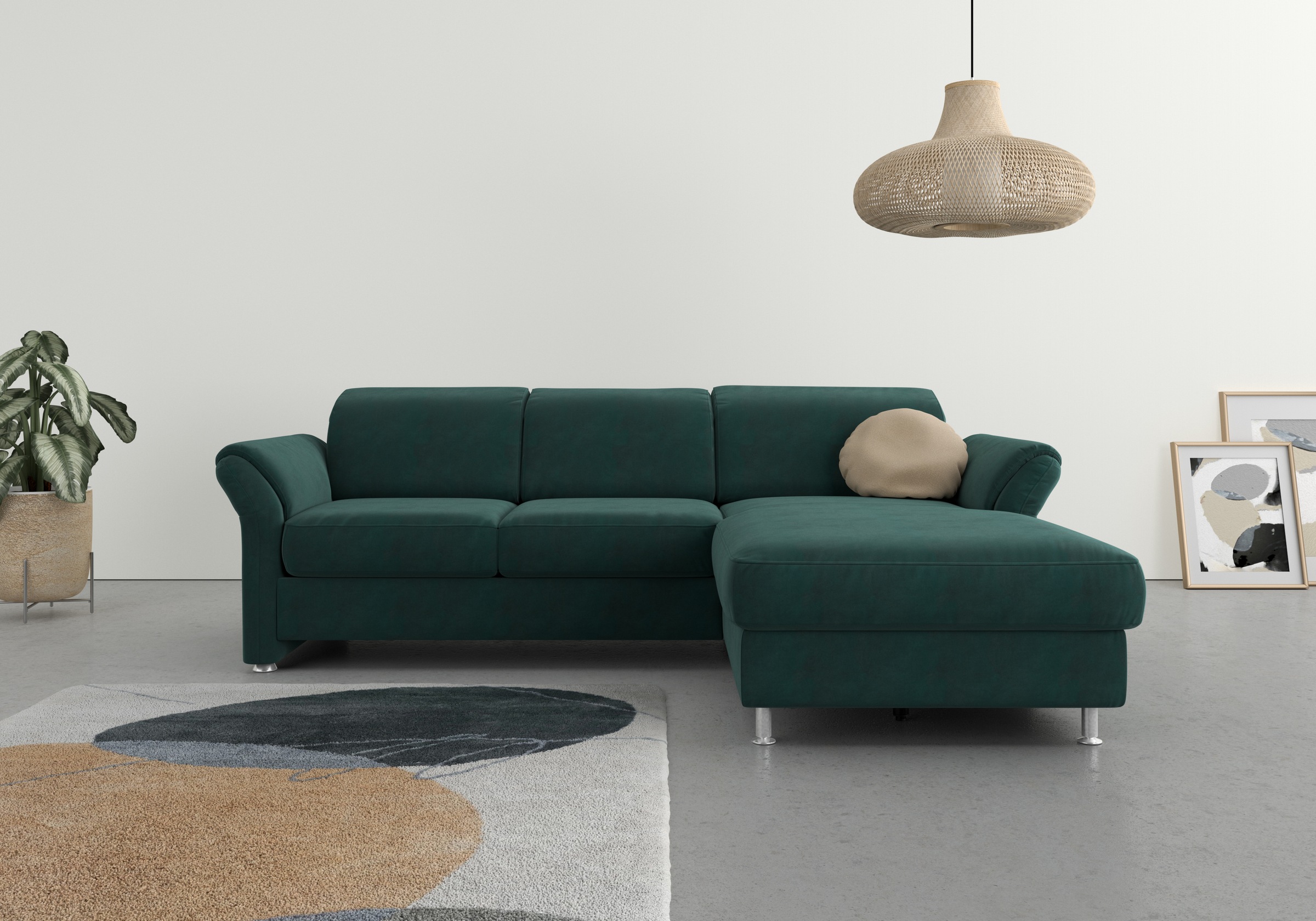sit&more Ecksofa »Apulia L-Form«, wahlweise Bettfunktion, Bettkasten und Kopf- und Armteilverstellung