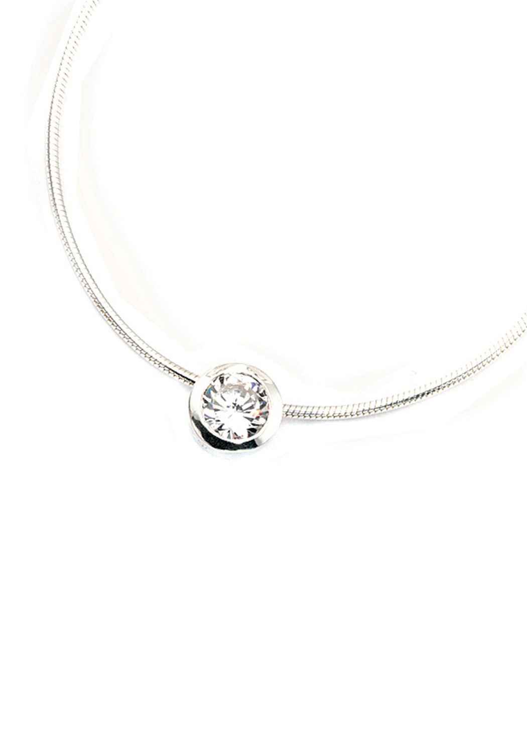 JOBO Kettenanhänger »Anhänger mit Zirkonia«, rund 925 Silber mit Zirkonia