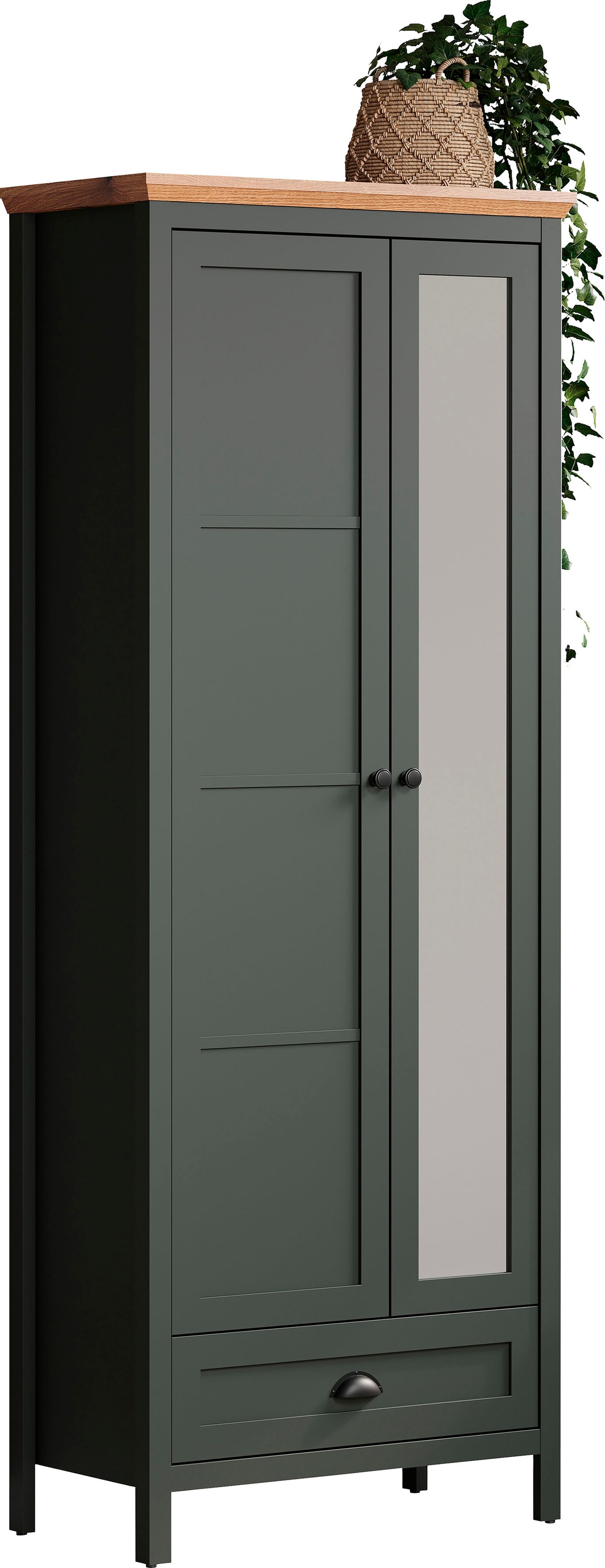 Home affaire Garderobenschrank »Vienna« 1 Stk. tlg. Garderobenschrank, 2 Türen, 1 Schubkasten & Vollauszug 77/39/198 cm