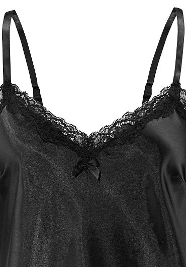 LASCANA Negligé »Dessous«, aus edlem Satin-Stretch mit verführerischer Spitze